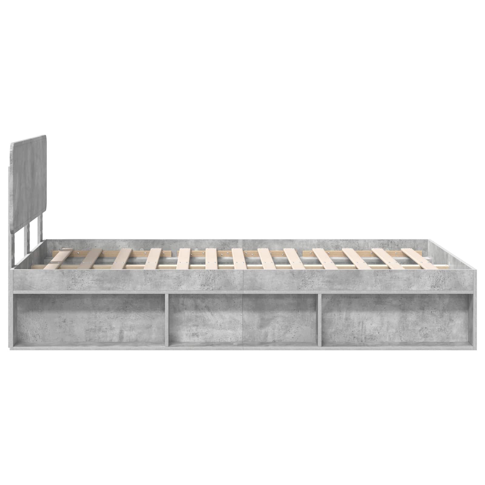 Krevetna konstrukcija Beton 120 x 190 cm Čvrsto borovo drvo