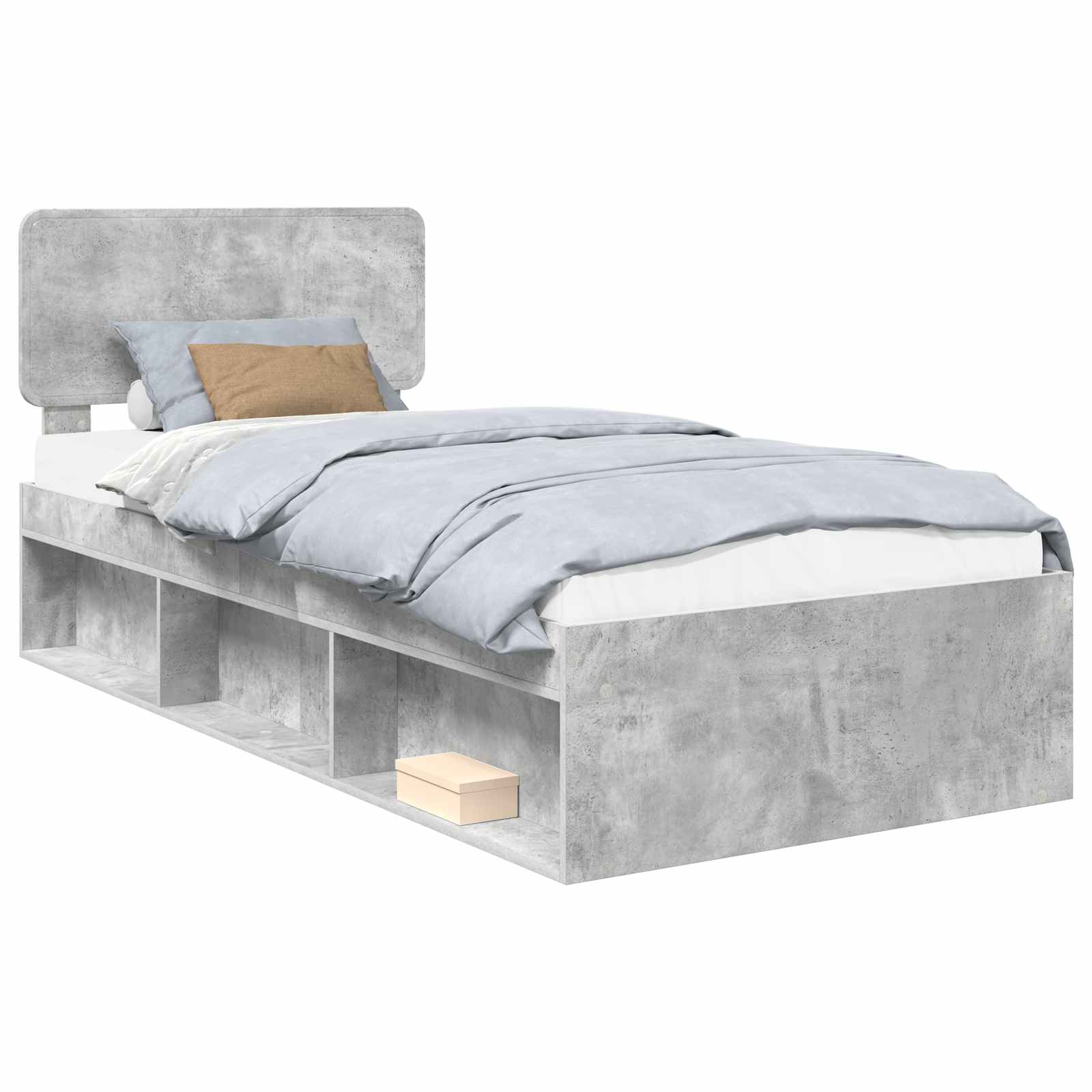 Krevetna konstrukcija Beton 90 x 200 cm Čvrsto borovo drvo