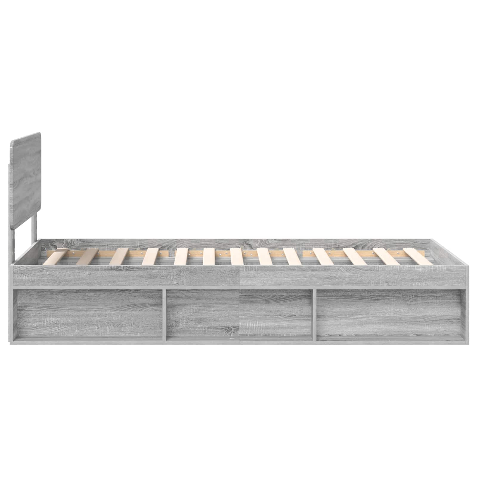 Krevetna konstrukcija s uzglavljem Siva Sonoma 75 x 190 cm