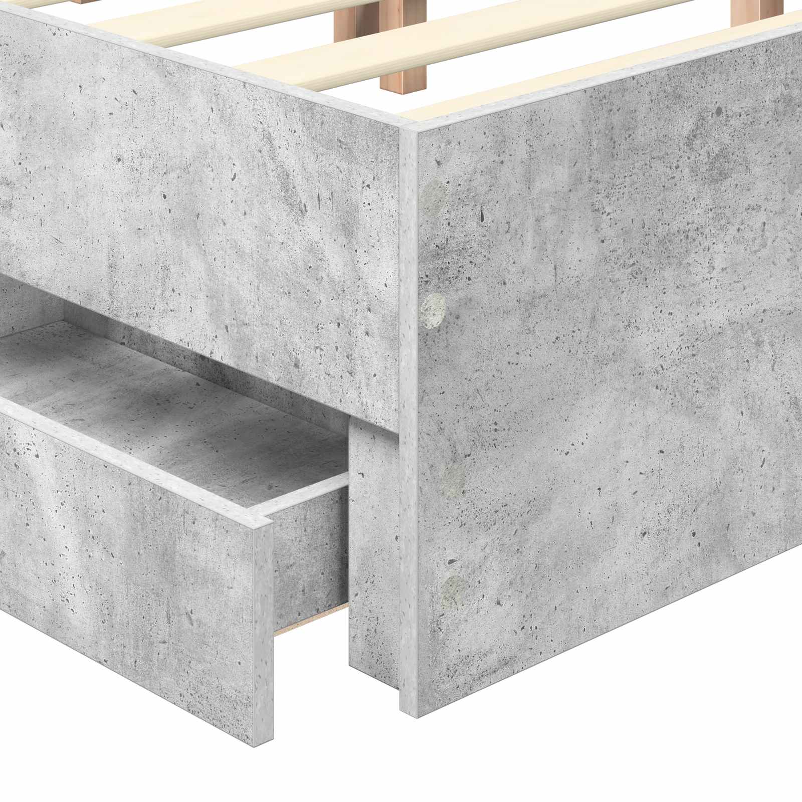 Krevetna konstrukcija s ladicama Betonsko Siva 200 x 200 cm