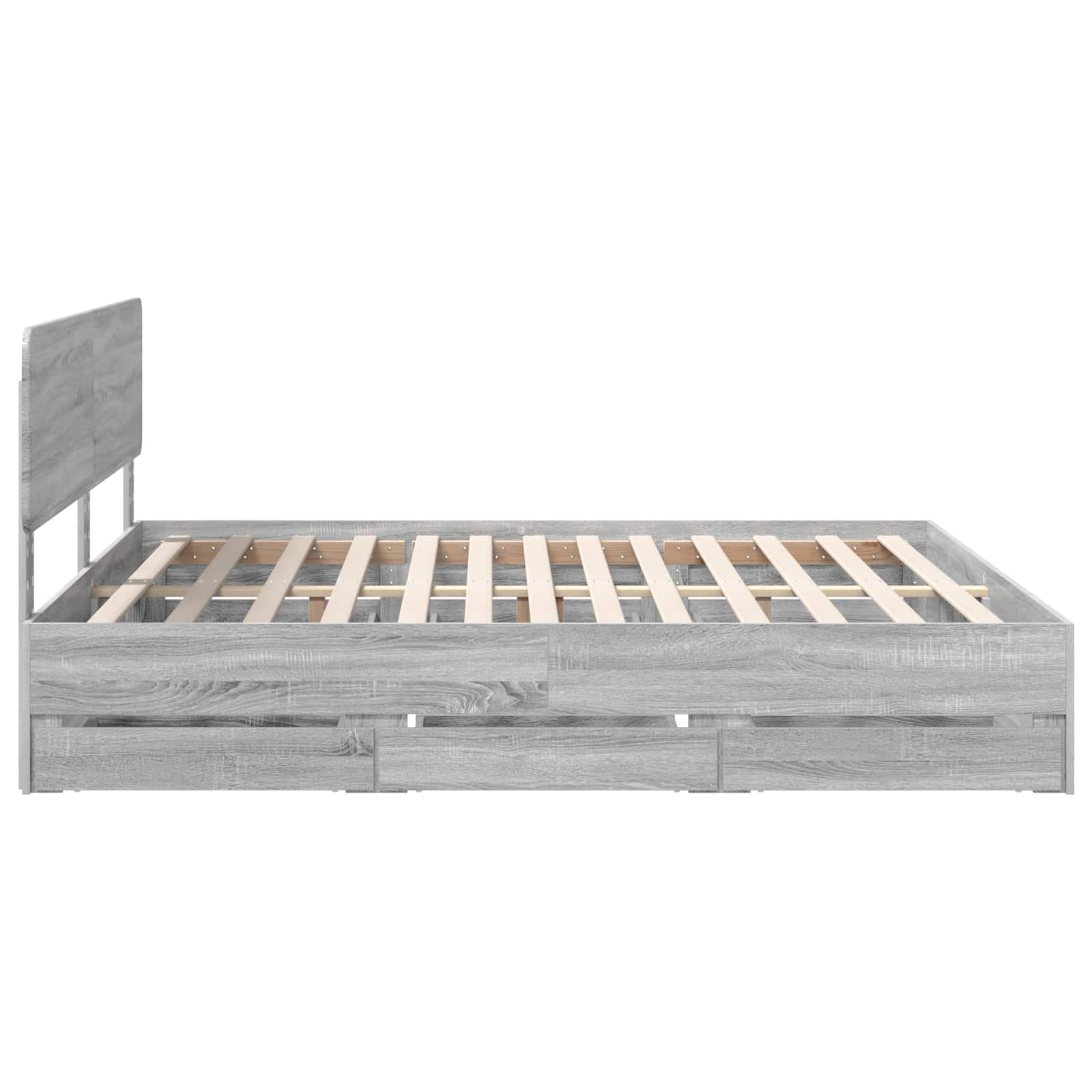 Krevetna konstrukcija s ladicama Sivi Sonoma 200 x 200 cm