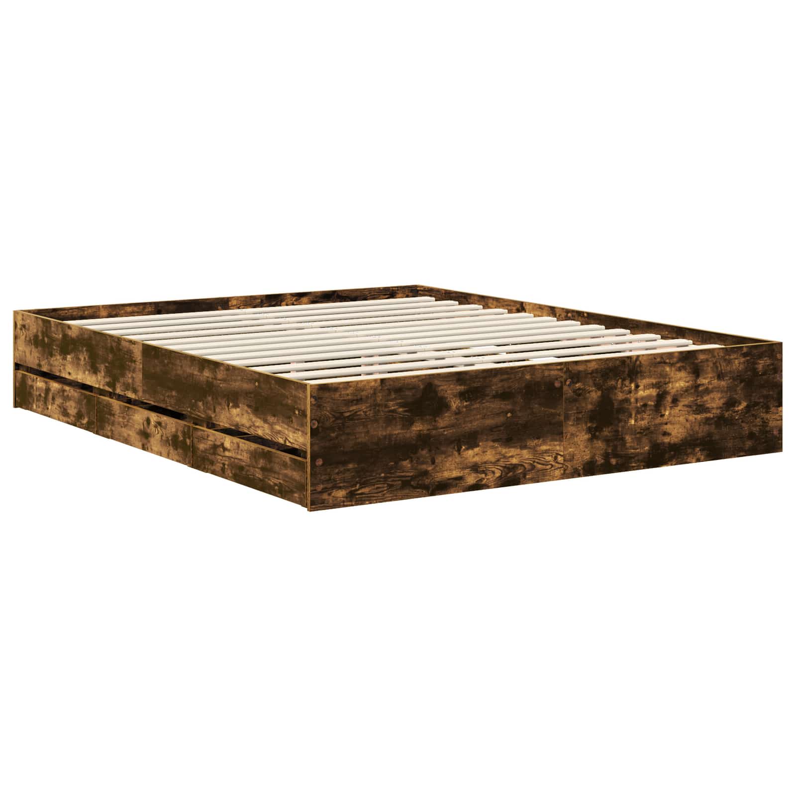 Krevetna konstrukcija s ladicama Dimljeni Hrast 160 x 200 cm
