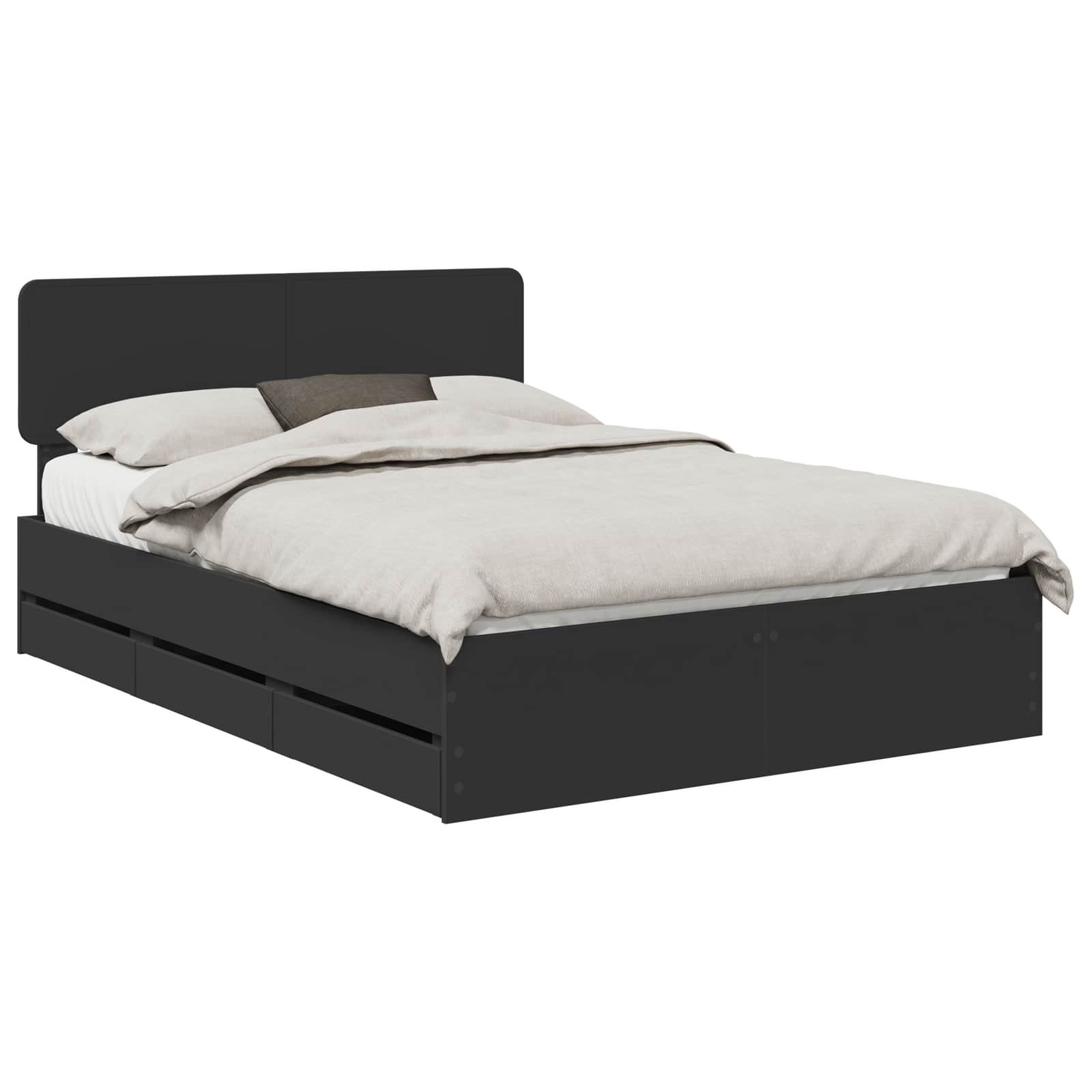 Krevetna konstrukcija Crna 150 x 200 cm Konstrukcijsko drvo