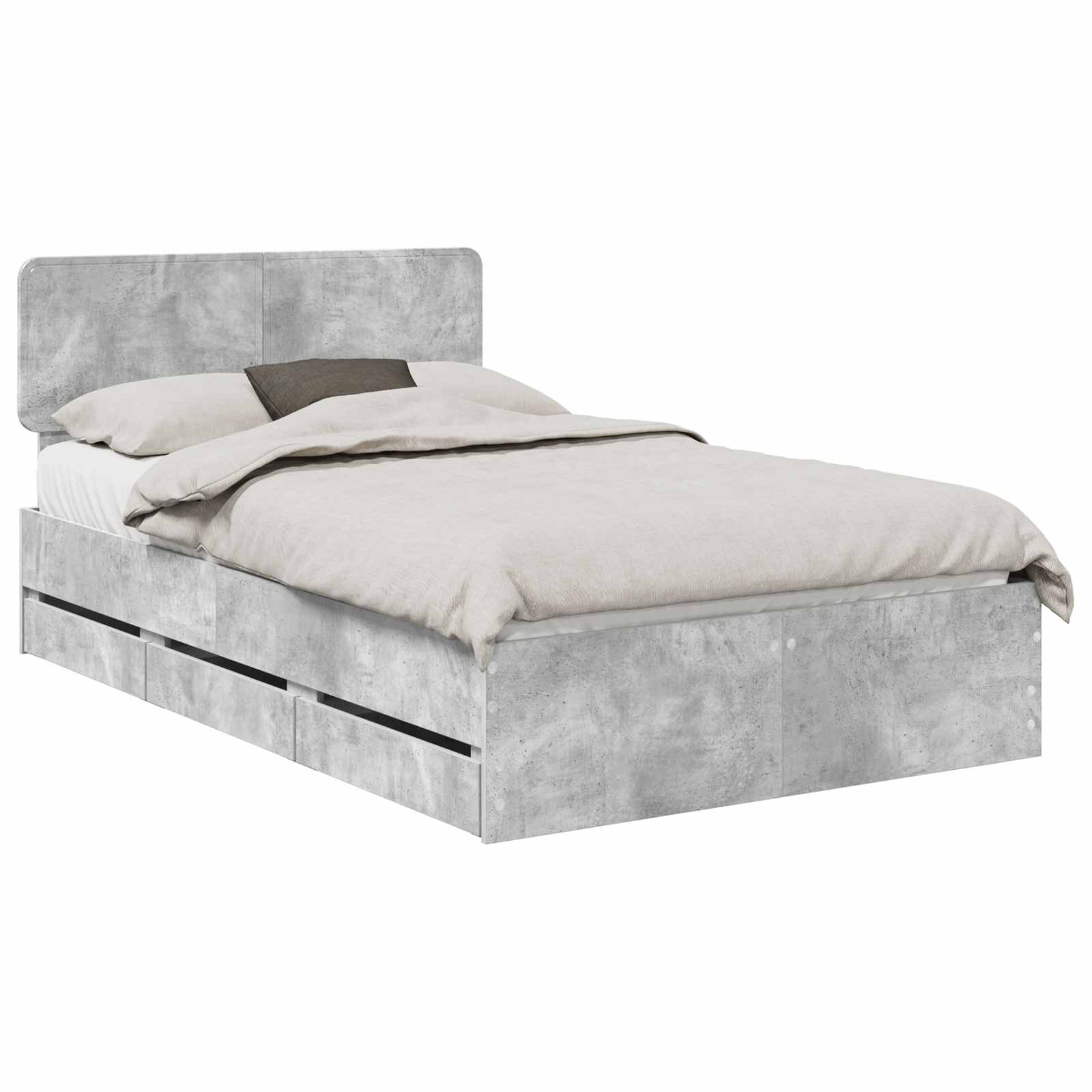 Krevetna konstrukcija s ladicama Betonsko Siva 135 x 190 cm