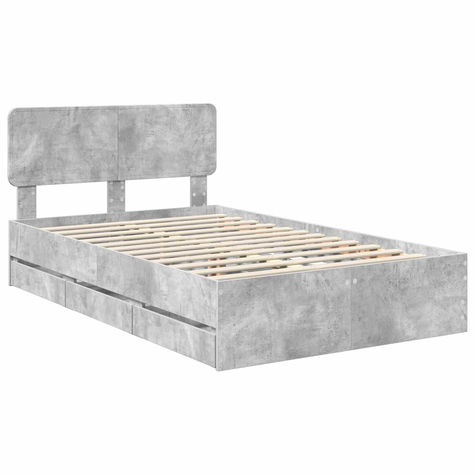 Krevetna konstrukcija s ladicama Betonsko Siva 135 x 190 cm