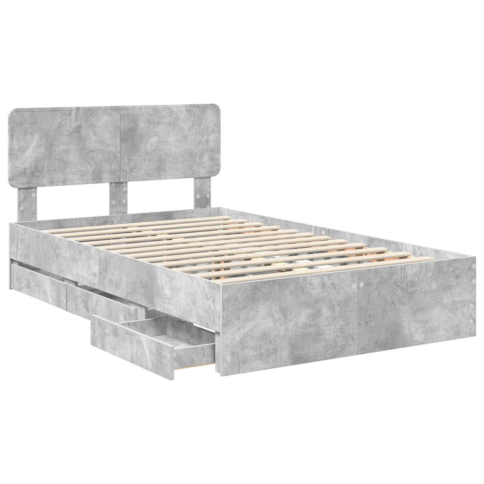 Krevetna konstrukcija s ladicama Betonsko Siva 135 x 190 cm