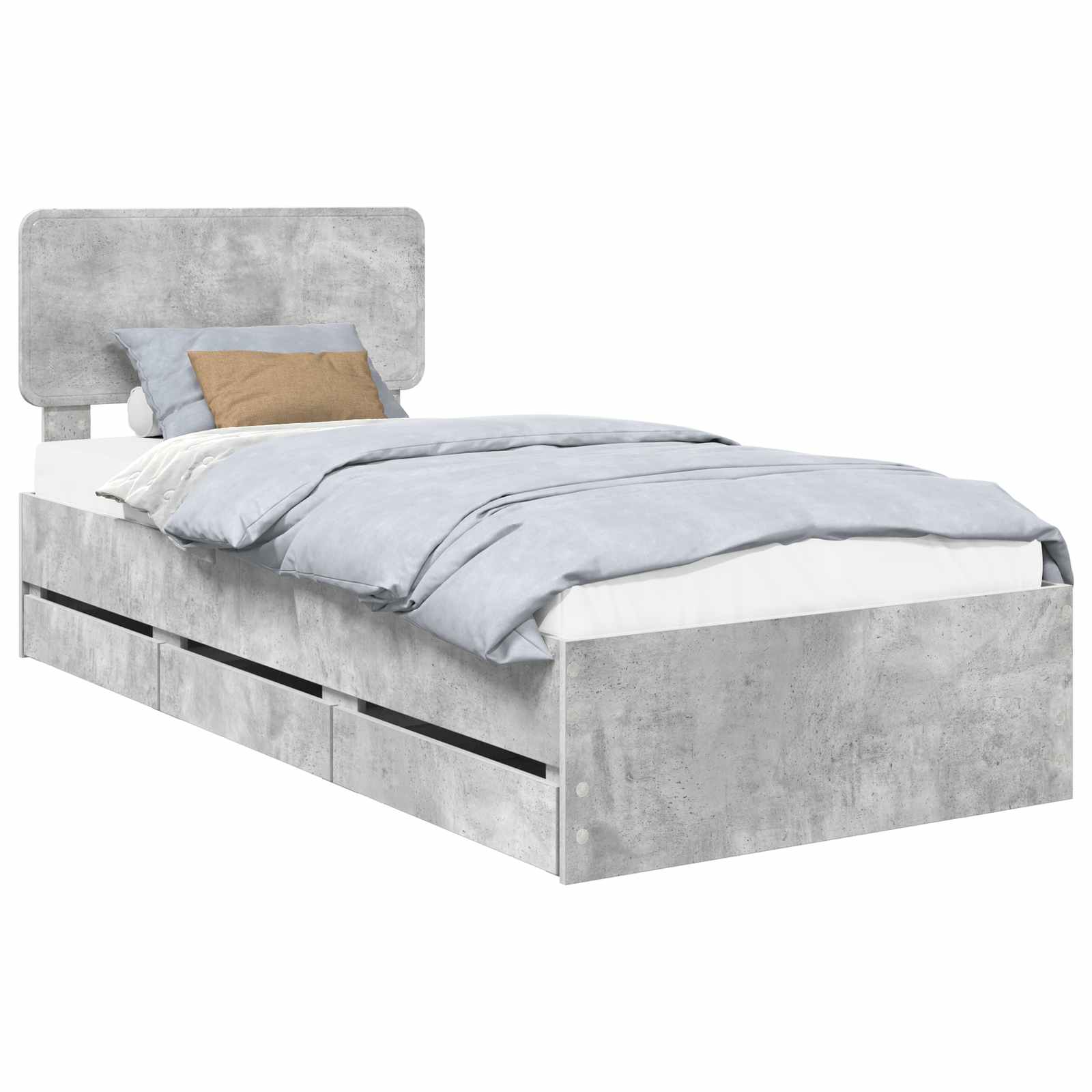 Krevetna konstrukcija s ladicama Betonsko Siva 90 x 200 cm