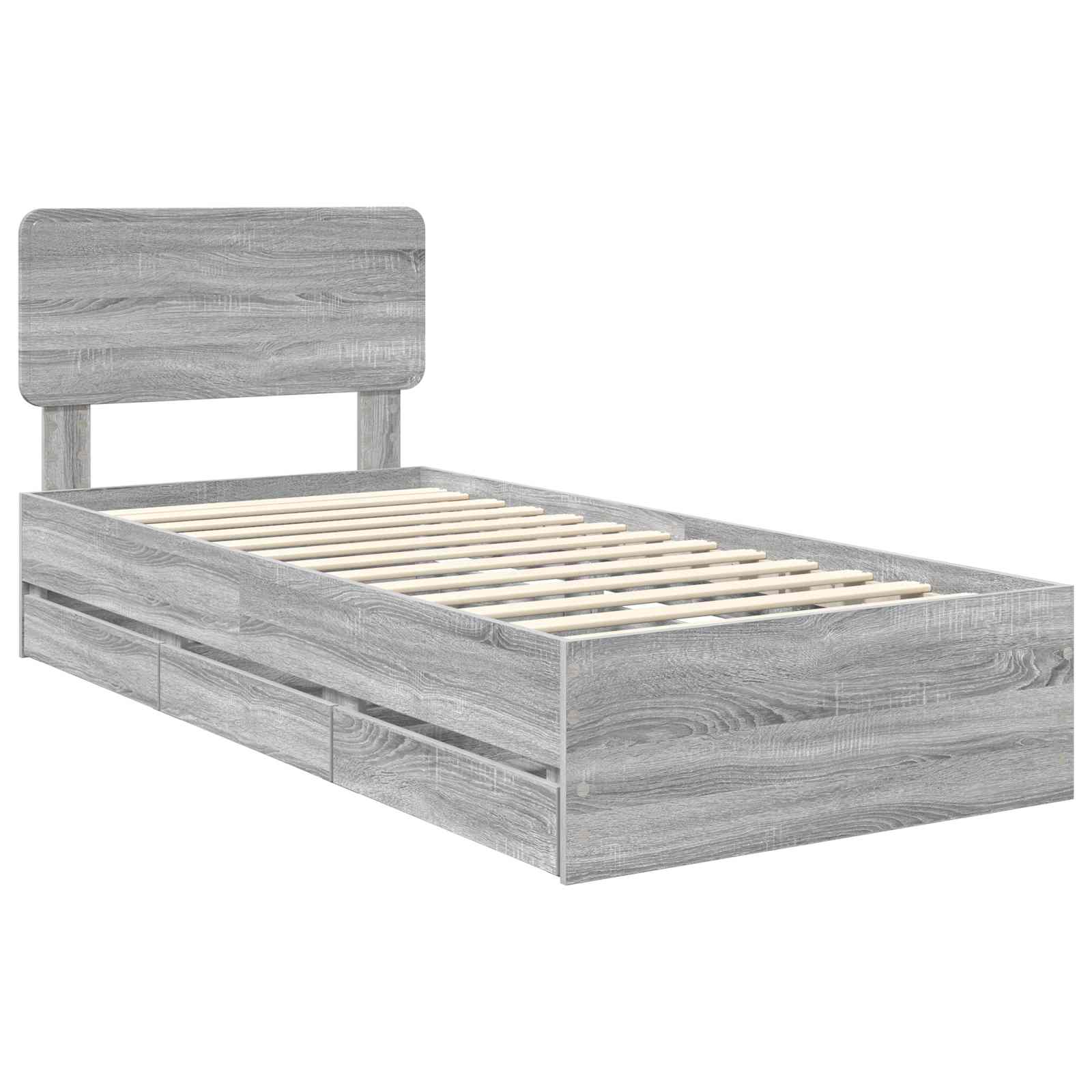 Krevetna konstrukcija s ladicama Sivi Sonoma 75 x 190 cm