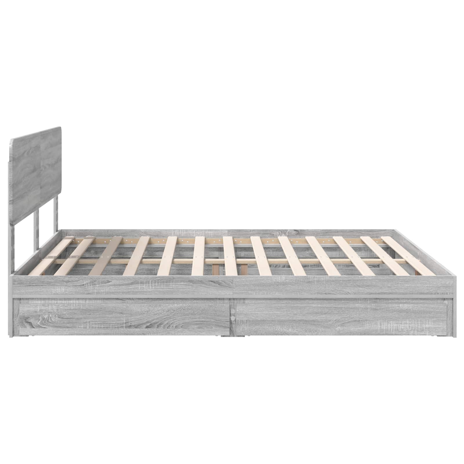 Krevet s od storage Siva Sonoma 200 x 200 cm Konstruirano drvo