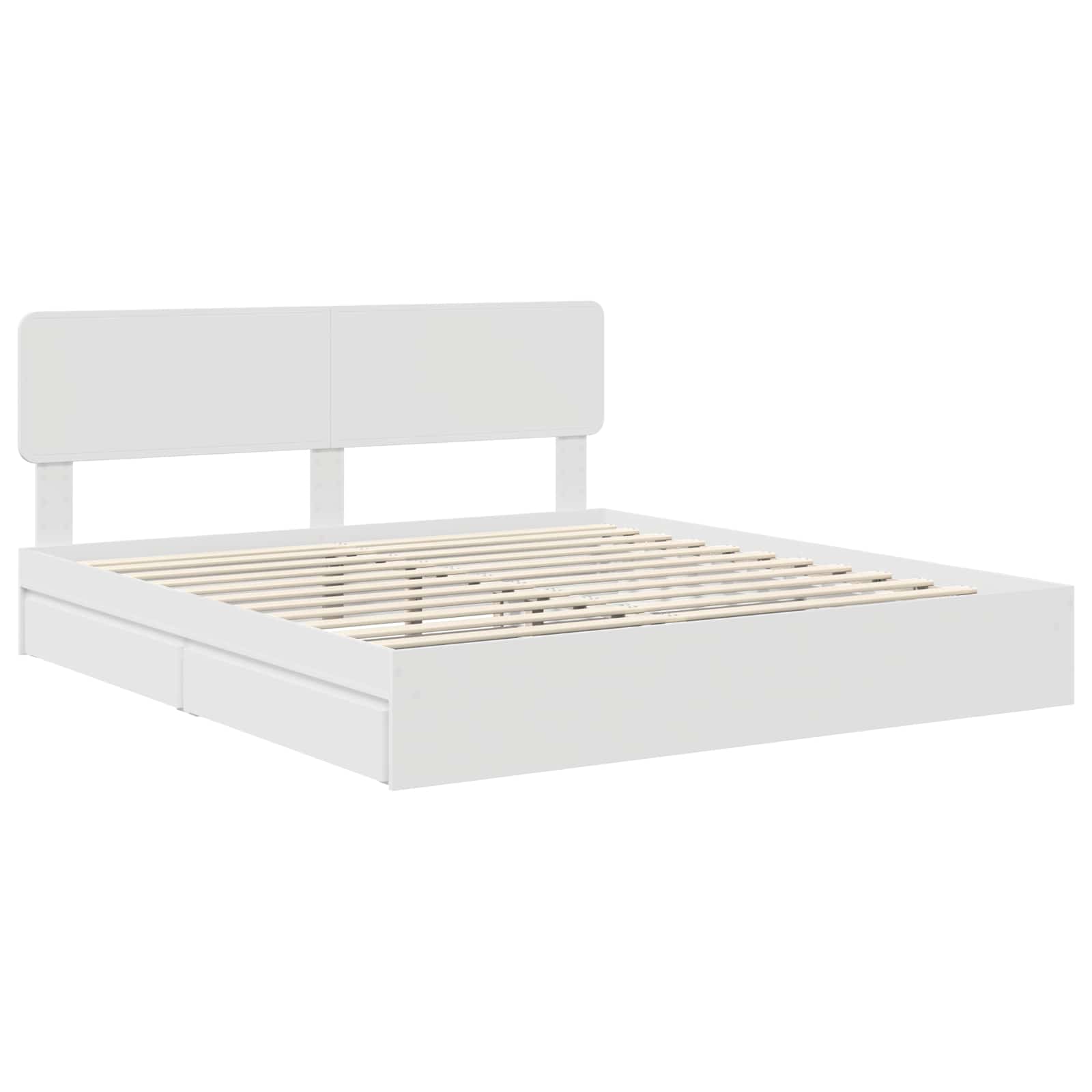 Krevet s od storage Bijelo 180 x 200 cm Konstruirano drvo