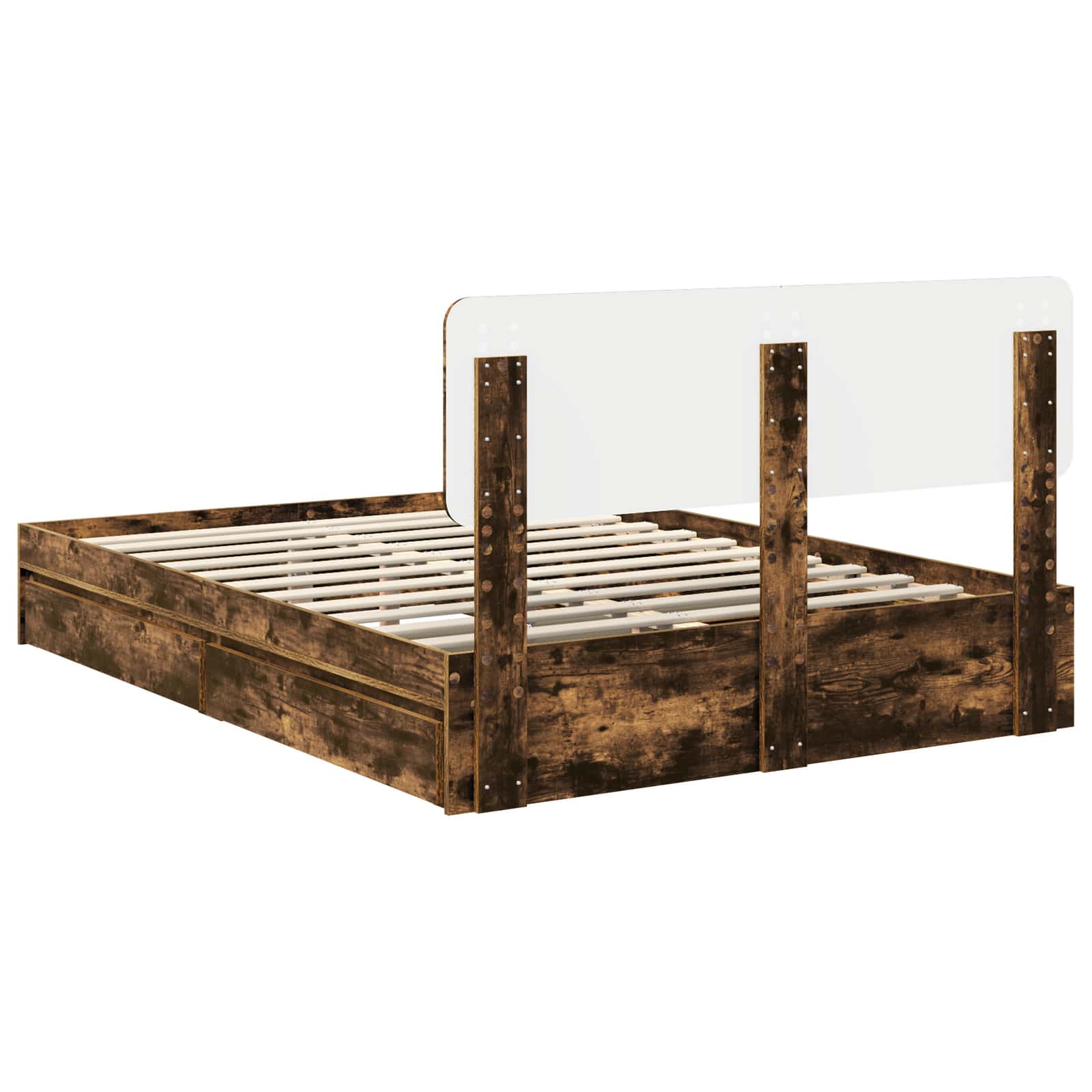 Krevet s od storage s uzglavljem Dimljeni hrast 160 x 200 cm