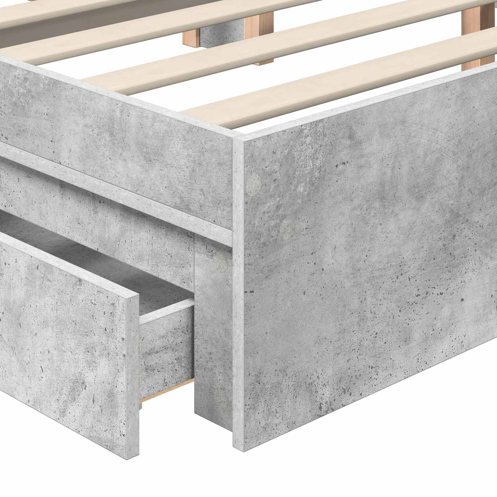 Krevet s od storage s uzglavljem Betonski sivi 150 x 200 cm