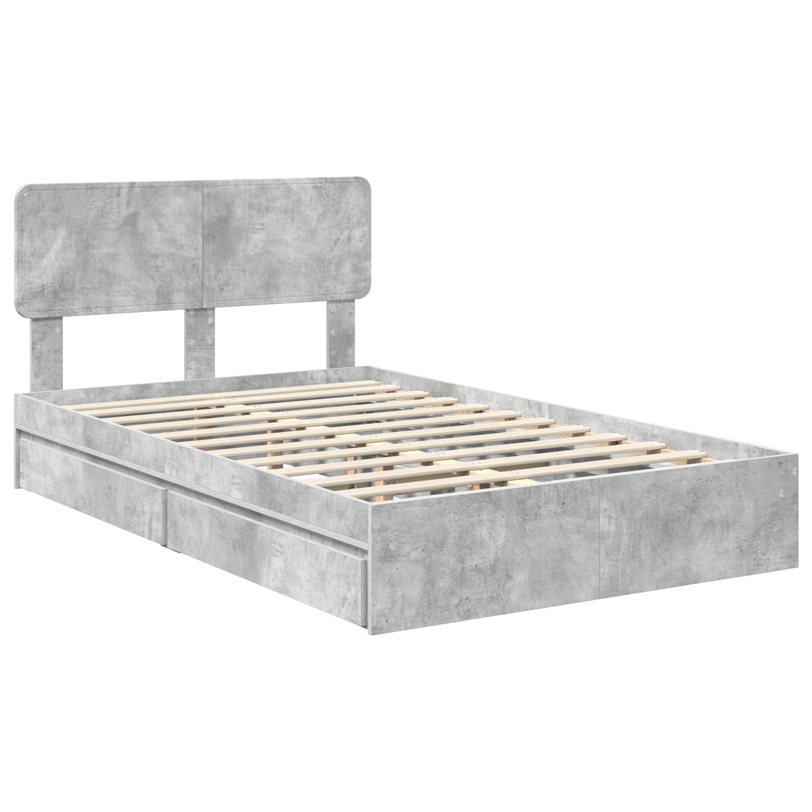 Krevet s od storage s uzglavljem Betonski sivi 150 x 200 cm