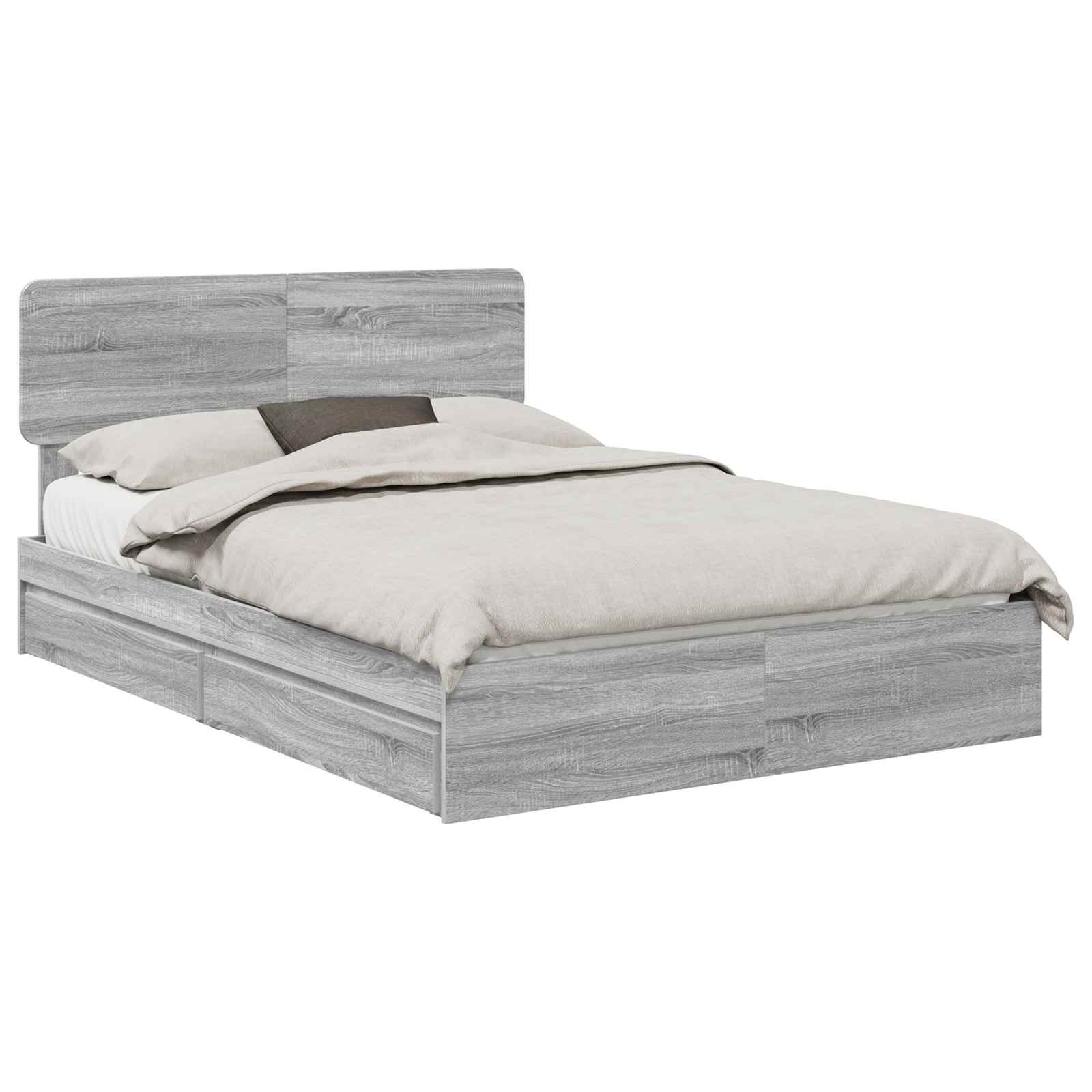 Krevet s od storage Siva Sonoma 150 x 200 cm Konstruirano drvo