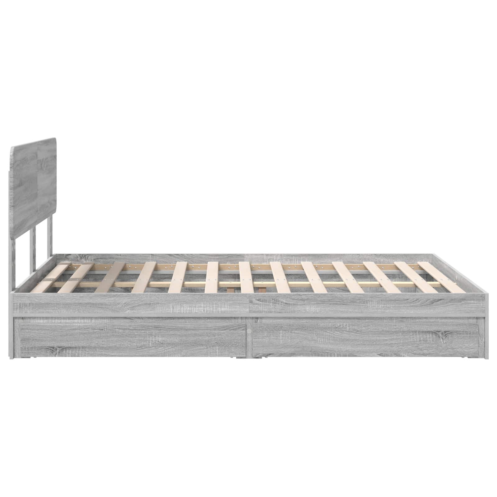 Krevet s od storage Siva Sonoma 150 x 200 cm Konstruirano drvo