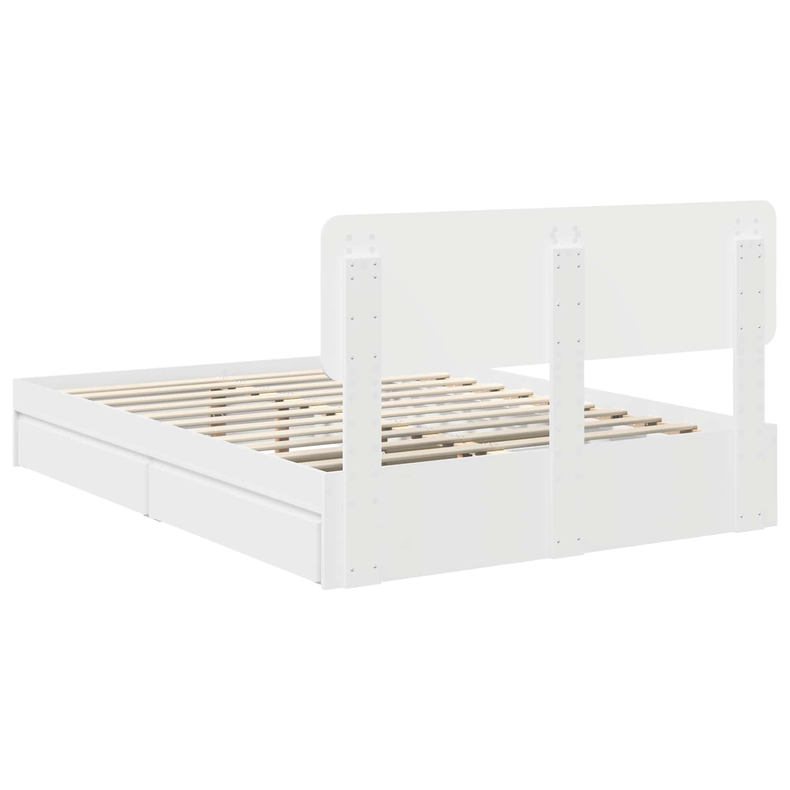 Krevet s od storage Bijelo 140 x 200 cm Konstruirano drvo