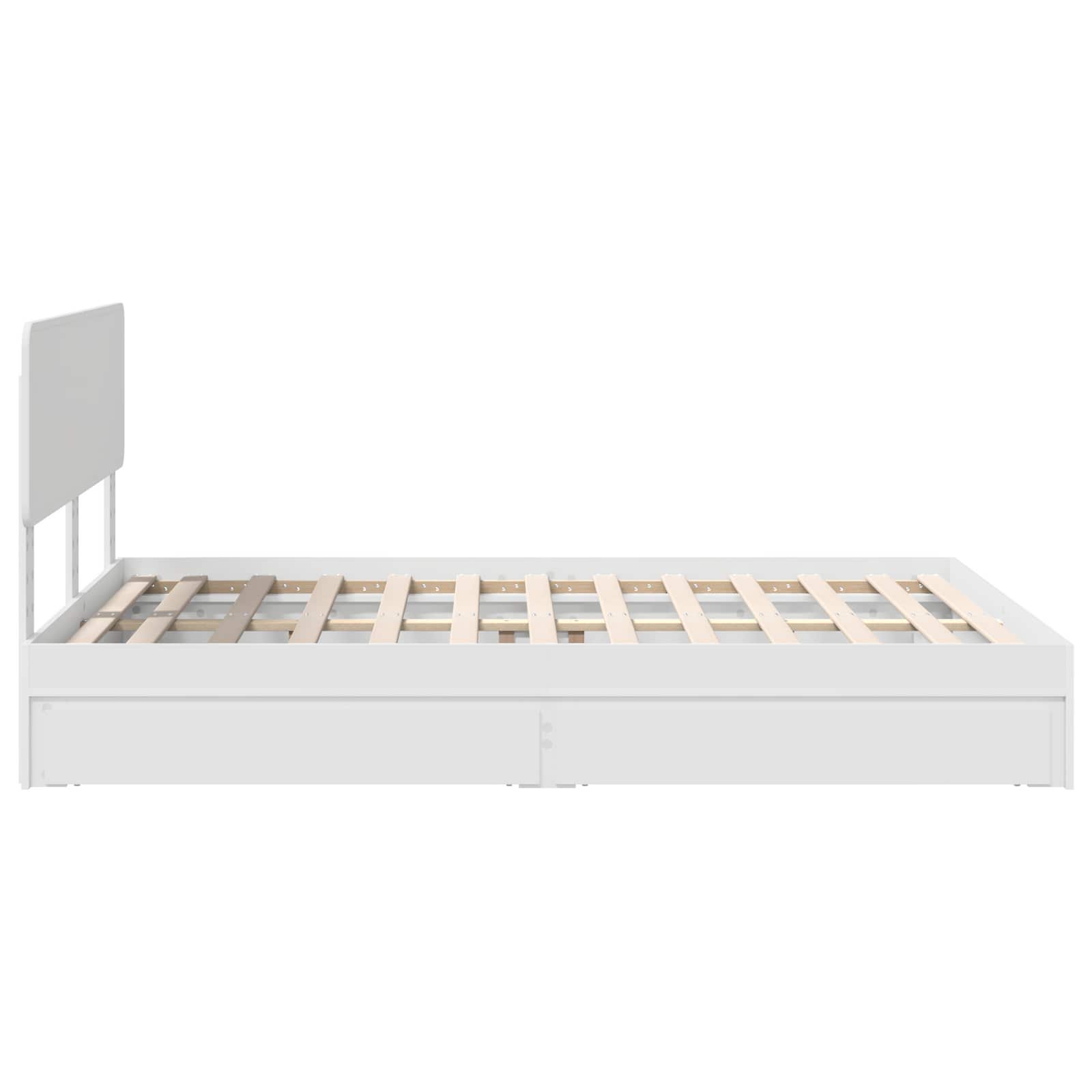 Krevet s od storage Bijelo 140 x 200 cm Konstruirano drvo