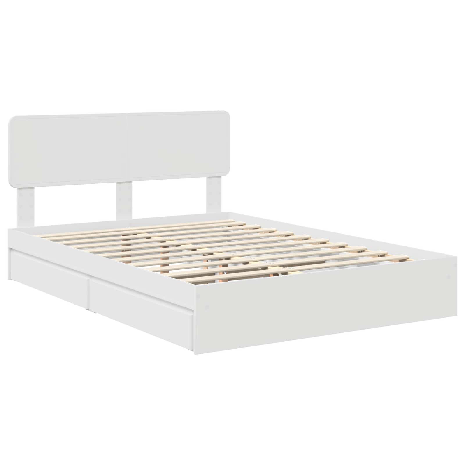 Krevet s od storage Bijelo 140 x 190 cm Konstruirano drvo