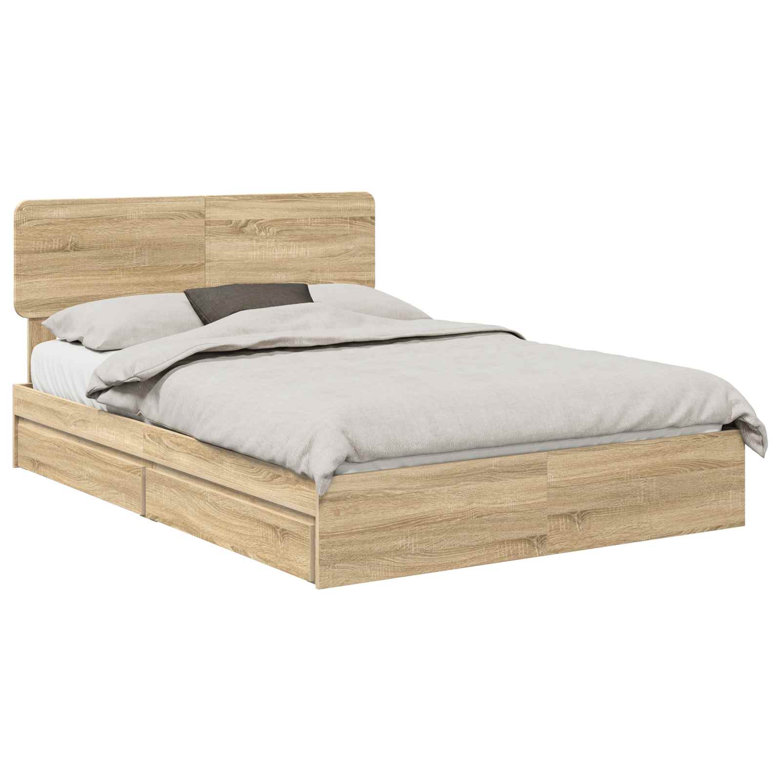 Krevet s od storage Sonoma hrast 140 x 190 cm Konstruirano drvo