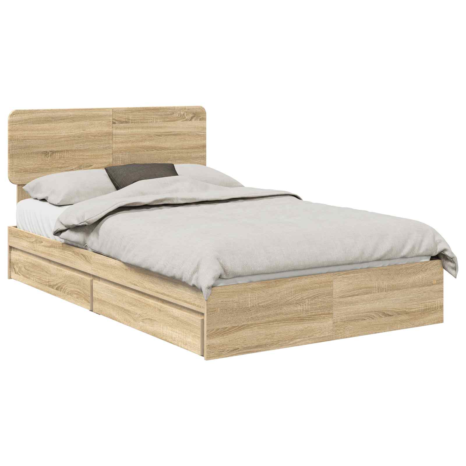 Krevet s od storage Sonoma hrast 135 x 190 cm Konstruirano drvo