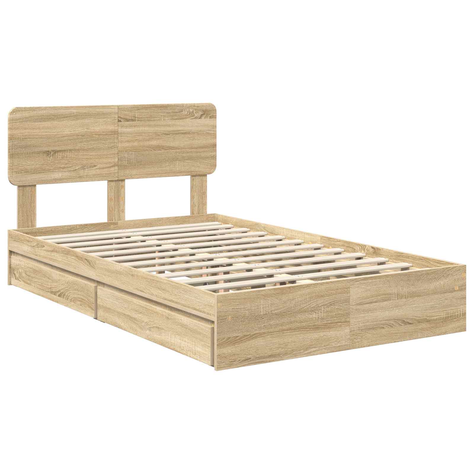 Krevet s od storage Sonoma hrast 135 x 190 cm Konstruirano drvo