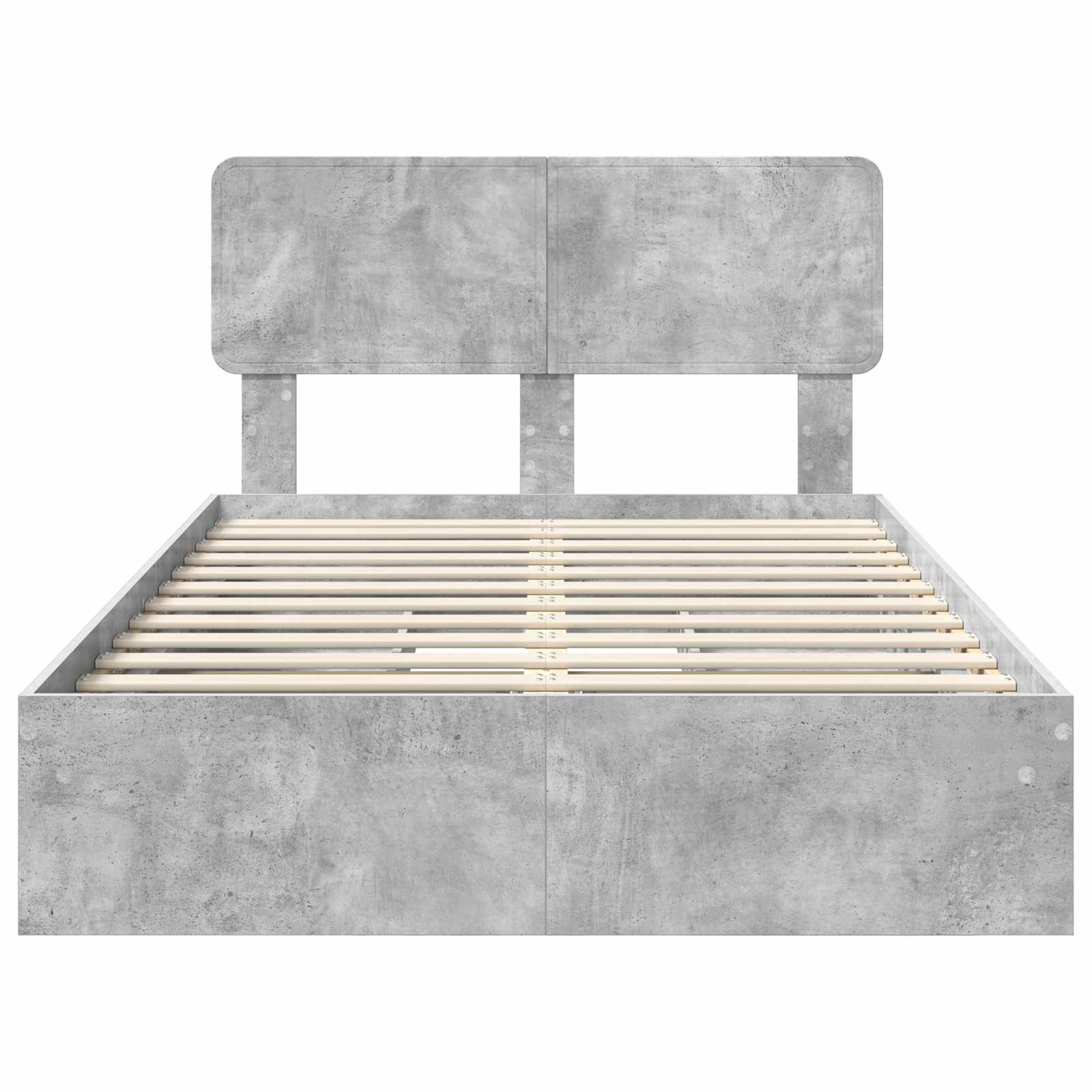 Krevet s od storage s uzglavljem Betonski sivi 135 x 190 cm