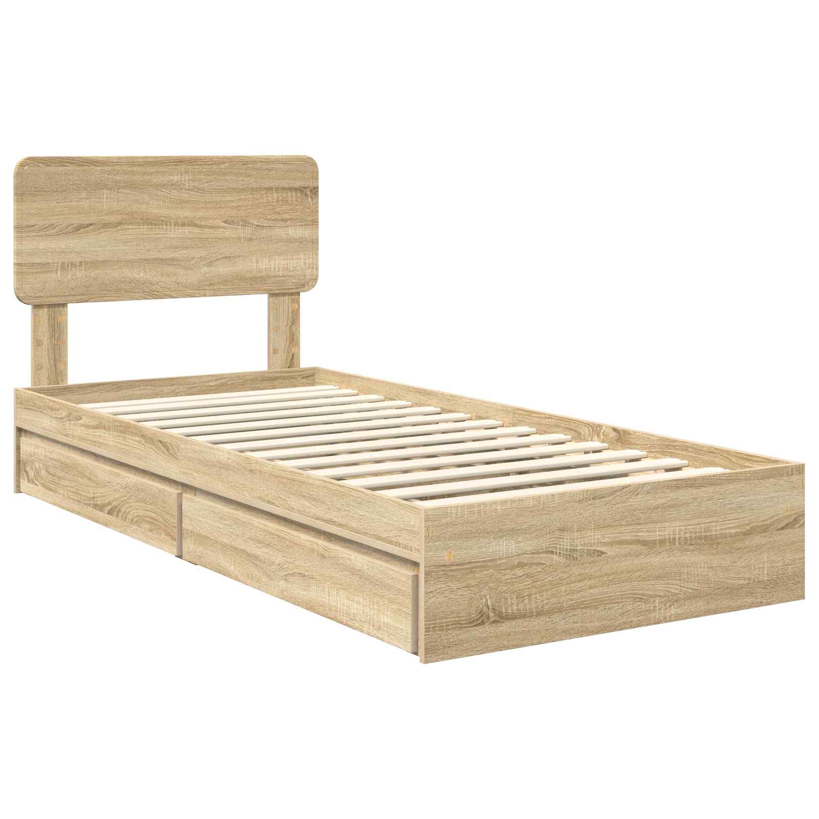 Krevet s od storage Sonoma hrast 100 x 200 cm Konstruirano drvo
