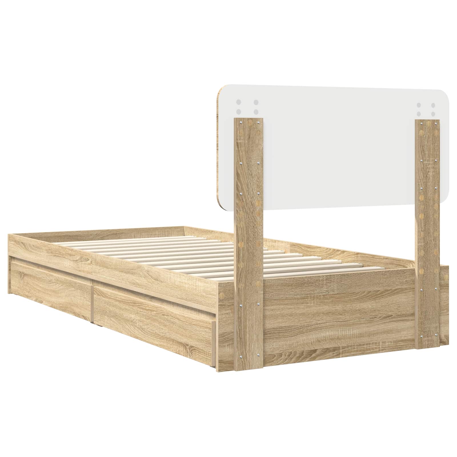 Krevet s od storage Sonoma hrast 100 x 200 cm Konstruirano drvo