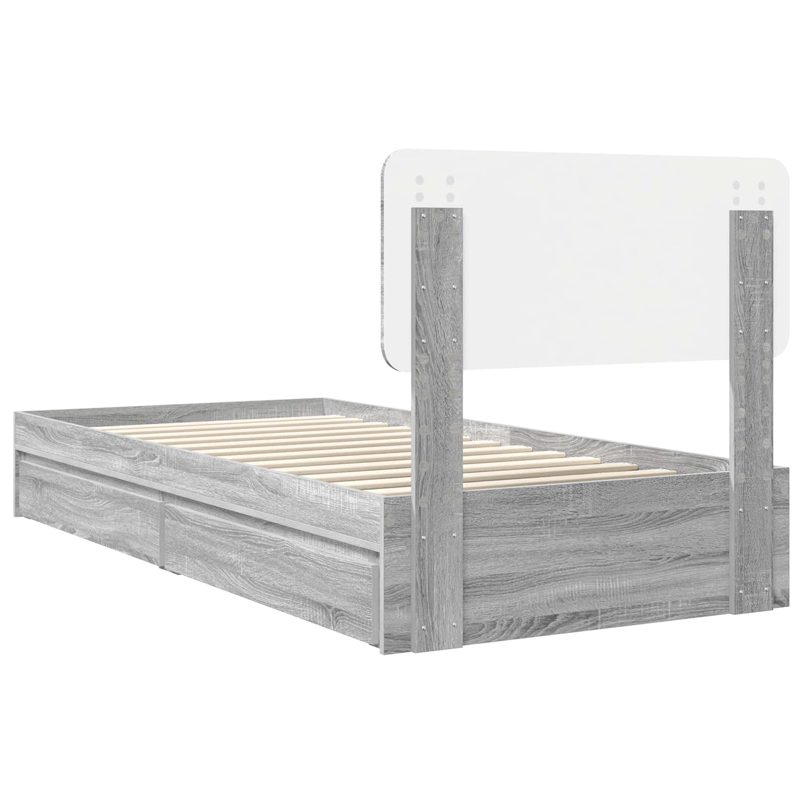 Krevet s od storage Siva Sonoma 100 x 200 cm Konstruirano drvo