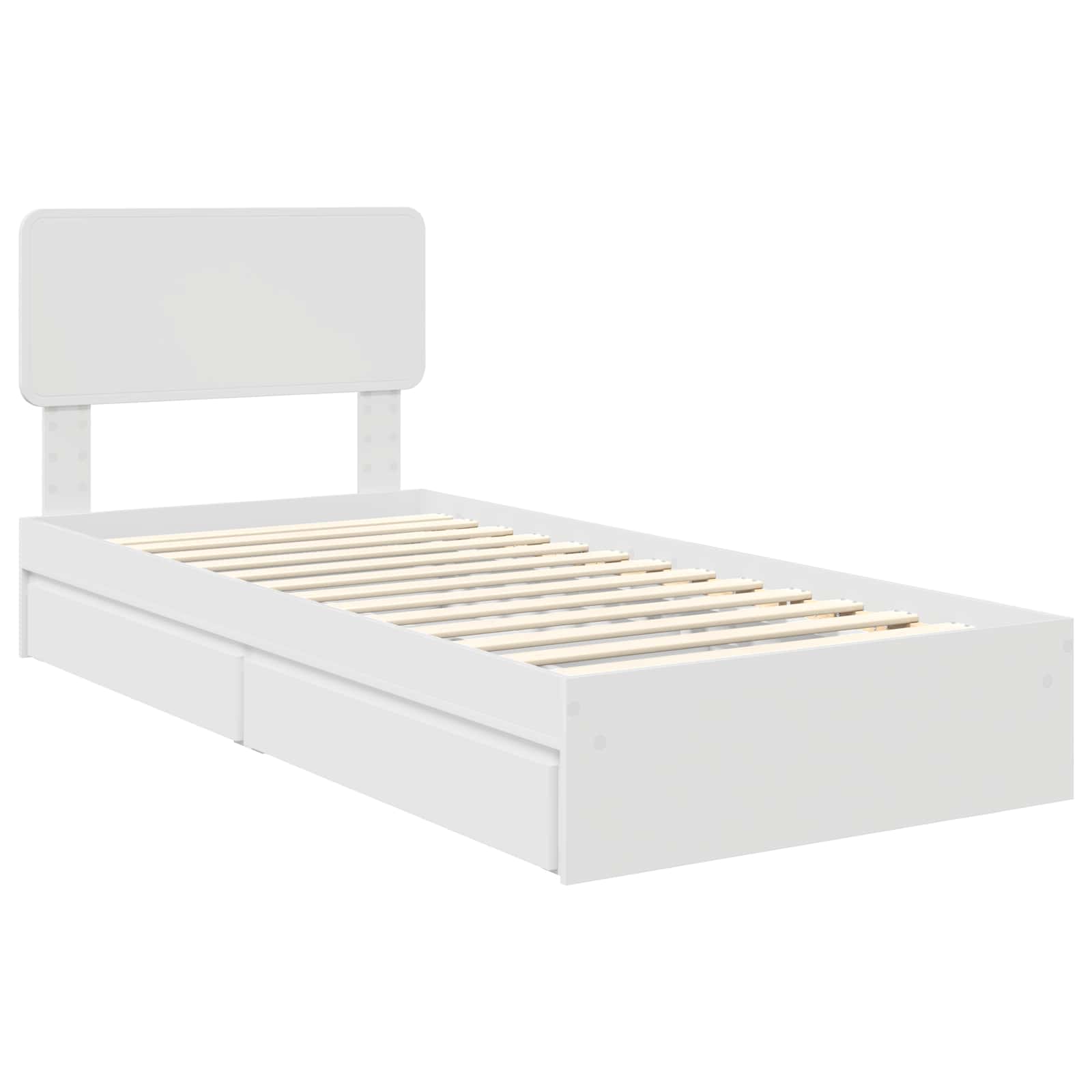 Krevet s od storage Bijelo 90 x 200 cm Konstruirano drvo