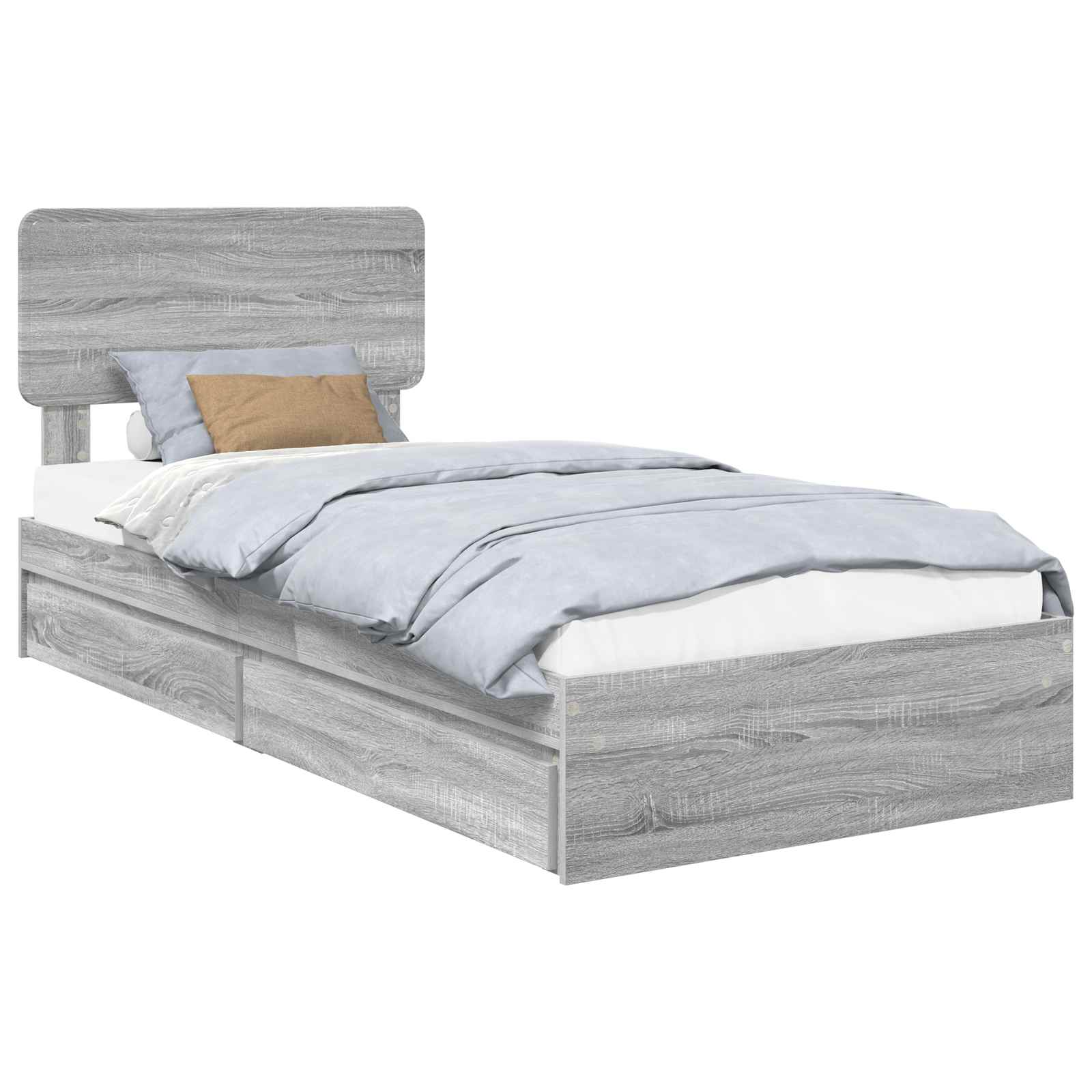 Krevet s od storage Siva Sonoma 90 x 200 cm Konstruirano drvo