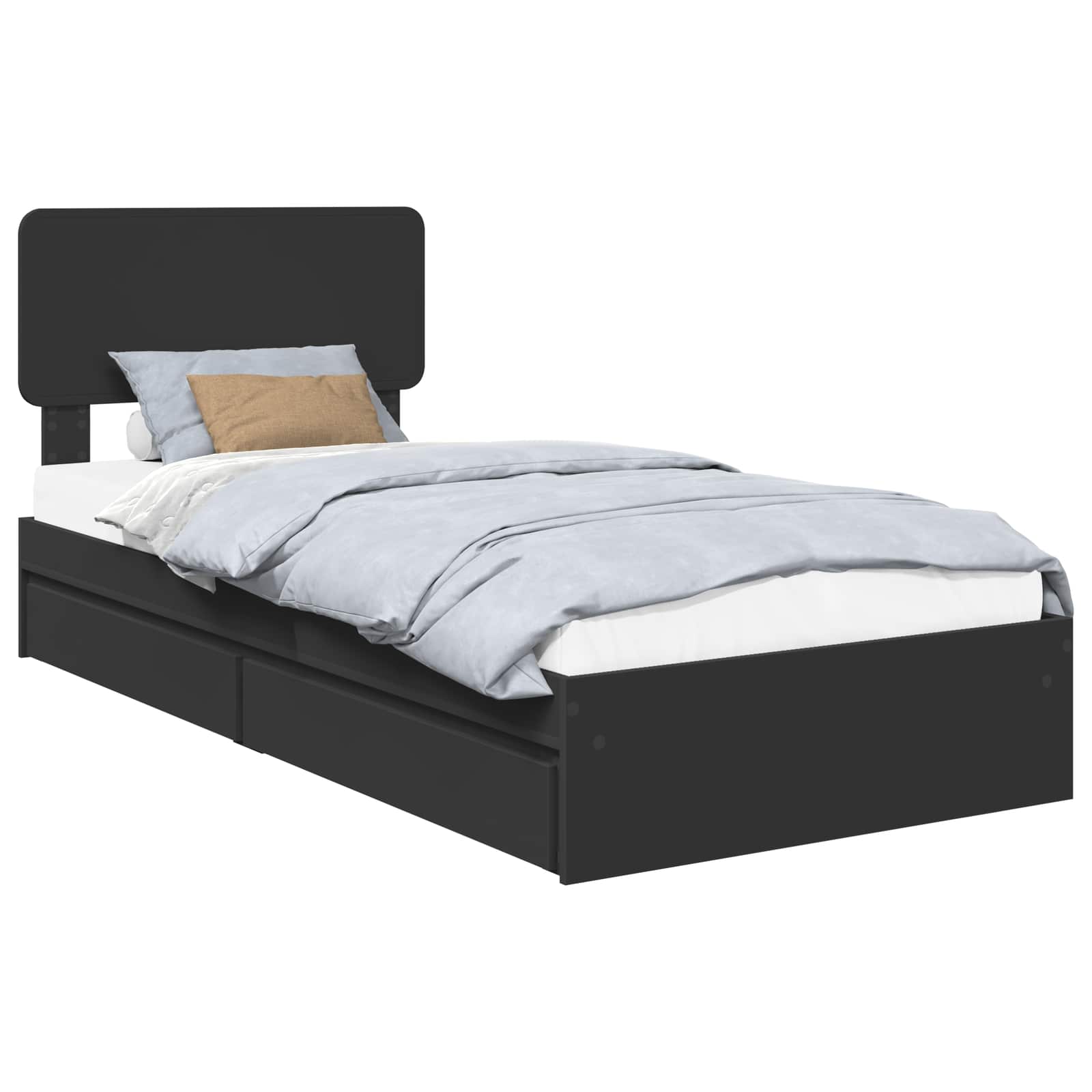 Krevet s od storage Crna 90 x 190 cm Konstruirano drvo
