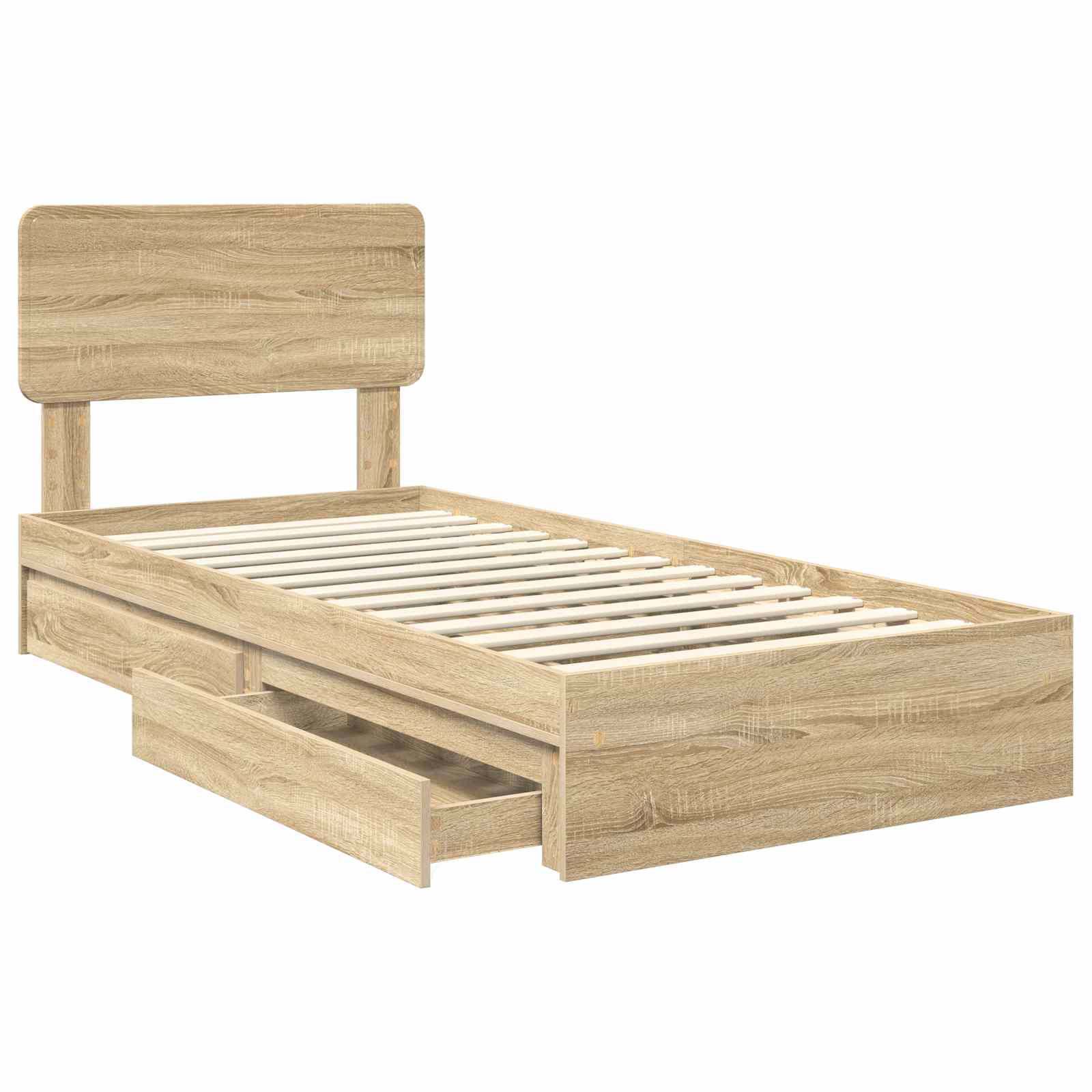 Krevet s od storage Sonoma hrast 75 x 190 cm Konstruirano drvo