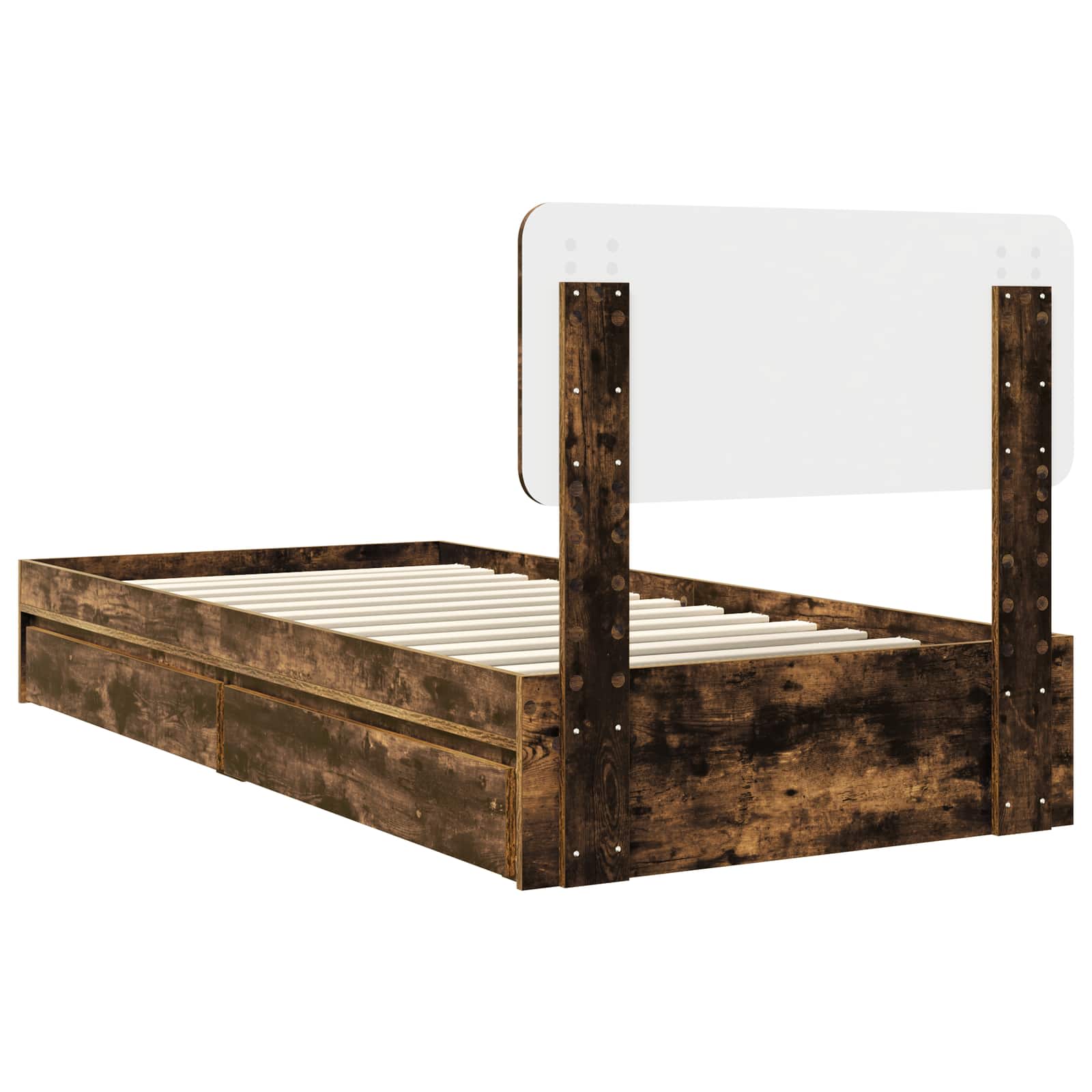 Krevet s od storage s uzglavljem Dimljeni hrast 75 x 190 cm