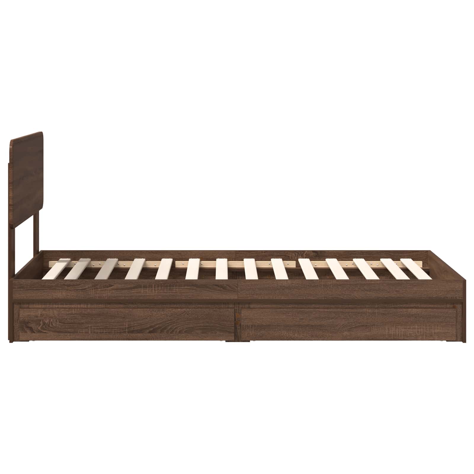 Krevet s od storage Smeđi hrast 75 x 190 cm Konstruirano drvo