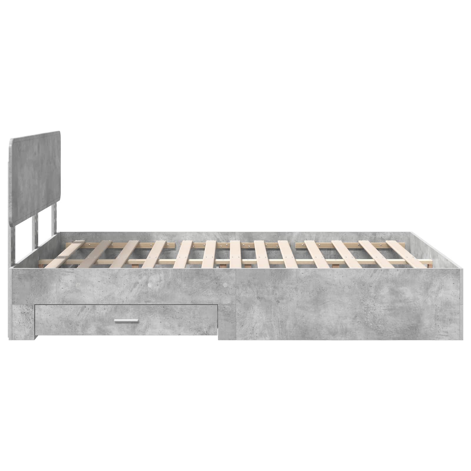 Krevetna konstrukcija s uzglavljem Betonski sivi 140 x 190 cm
