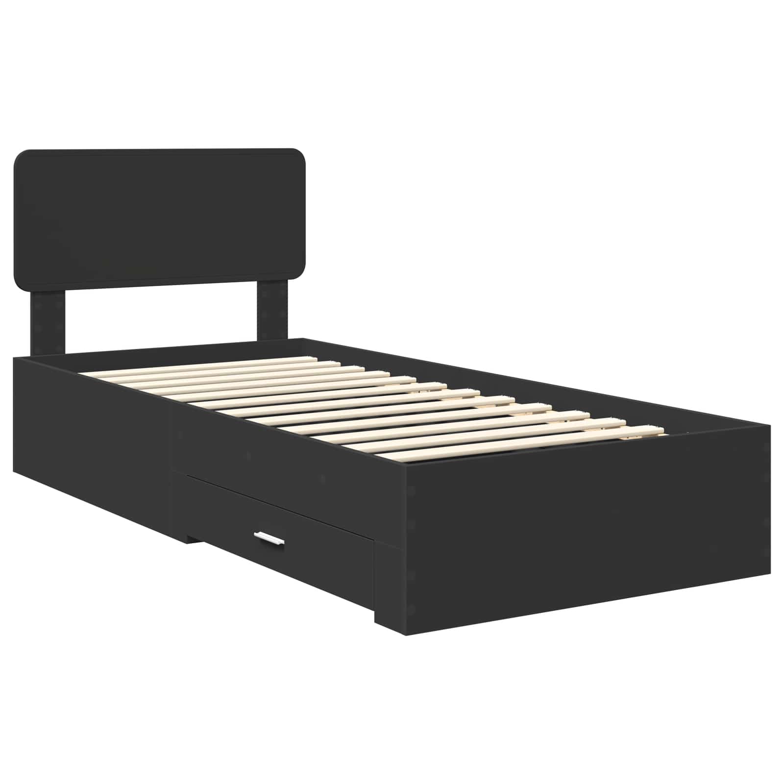Krevetna konstrukcija Crna 100 x 200 cm Konstruirano drvo