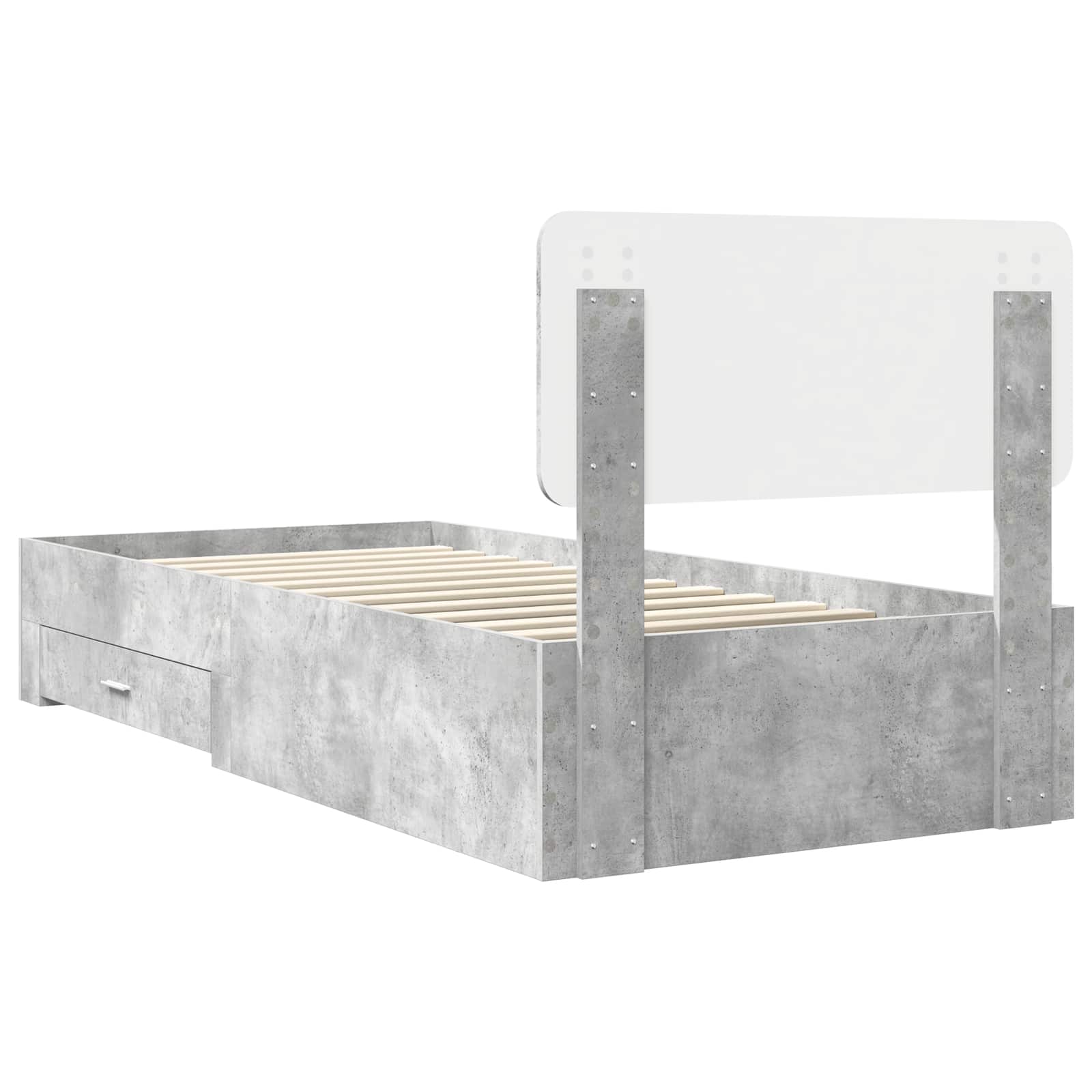 Krevetna konstrukcija s uzglavljem Betonski sivi 90 x 200 cm