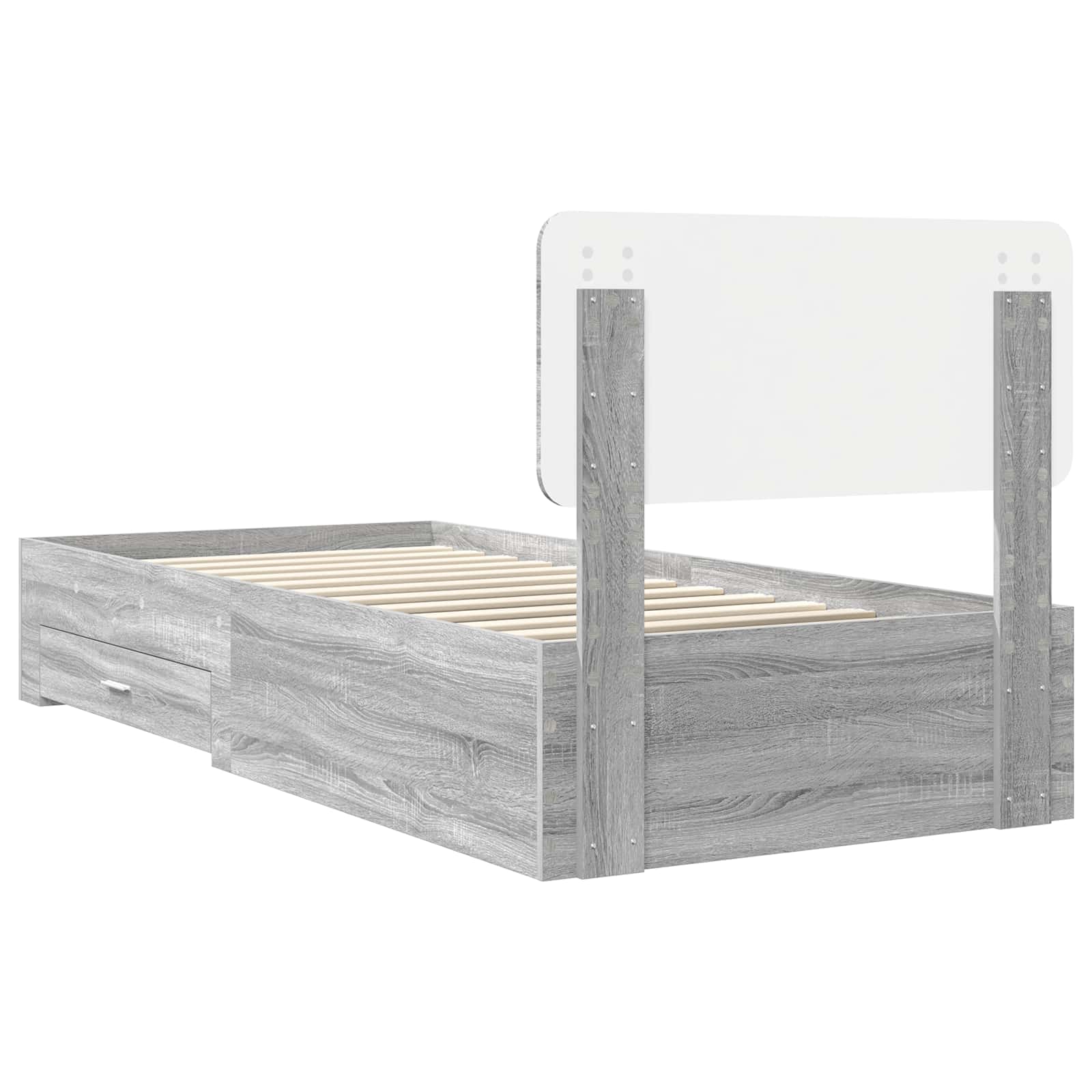 Krevetna konstrukcija Siva Sonoma 90 x 190 cm Konstruirano drvo
