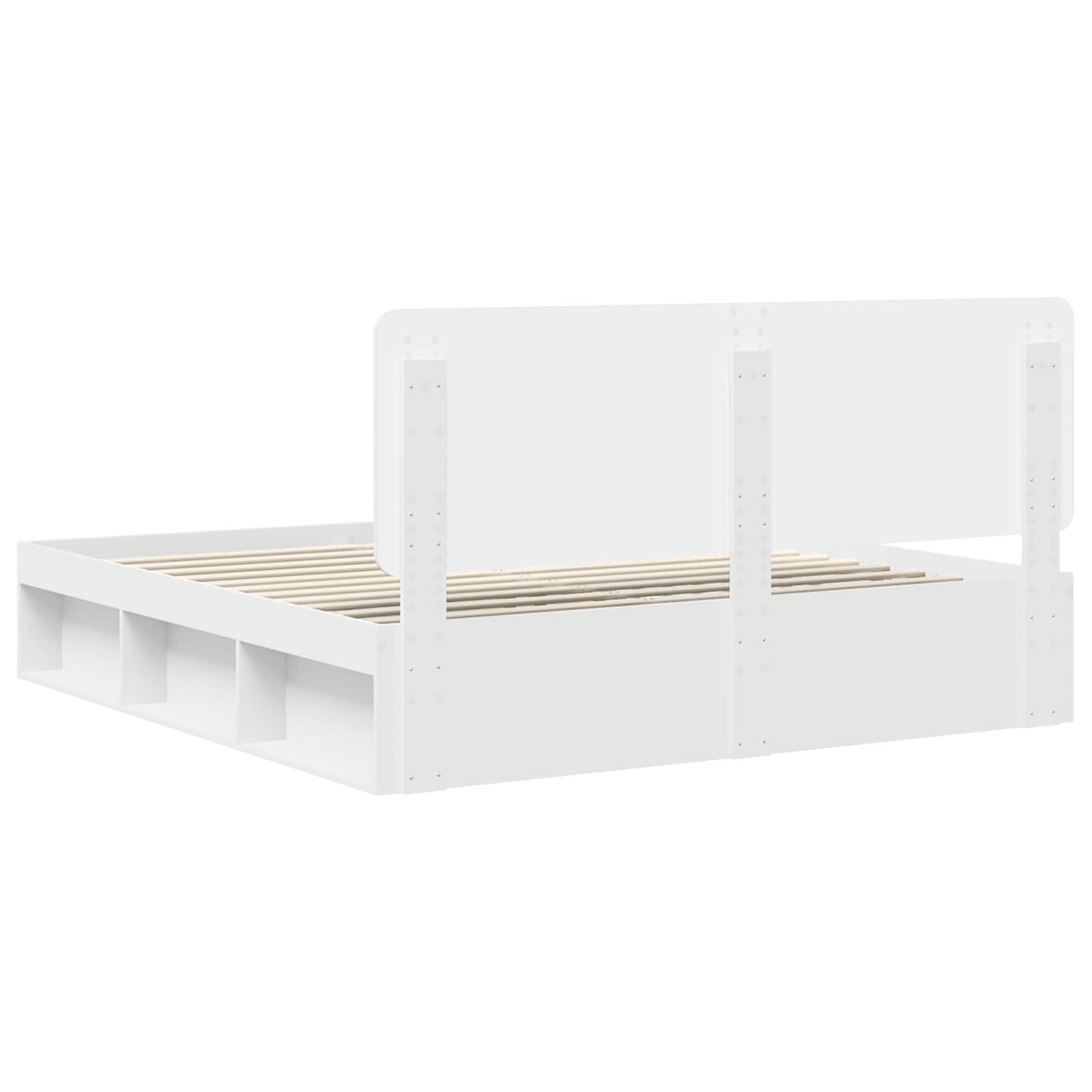 Krevetna konstrukcija Bijelo 180 x 200 cm Čvrsto borovo drvo
