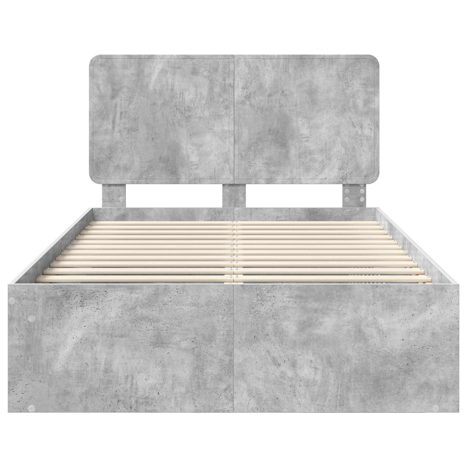 Krevetna konstrukcija s uzglavljem Betonska siva 135 x 190 cm