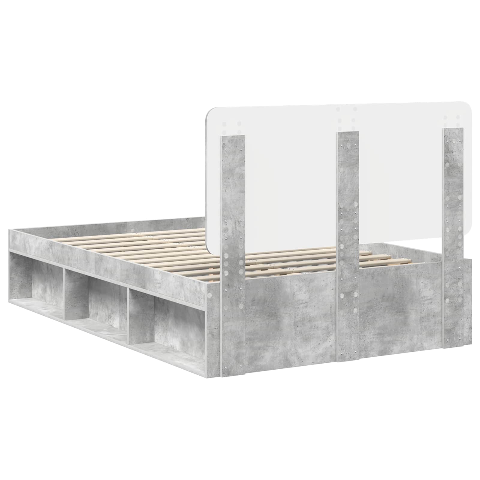 Krevetna konstrukcija Beton 120 x 200 cm Čvrsto borovo drvo
