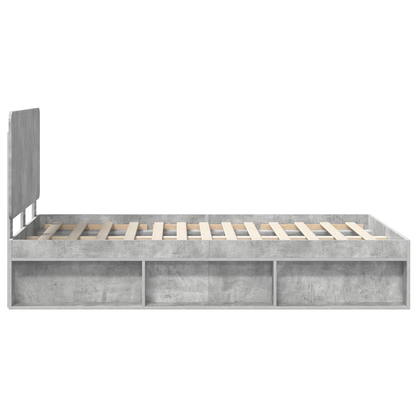 Krevetna konstrukcija Beton 120 x 190 cm Čvrsto borovo drvo