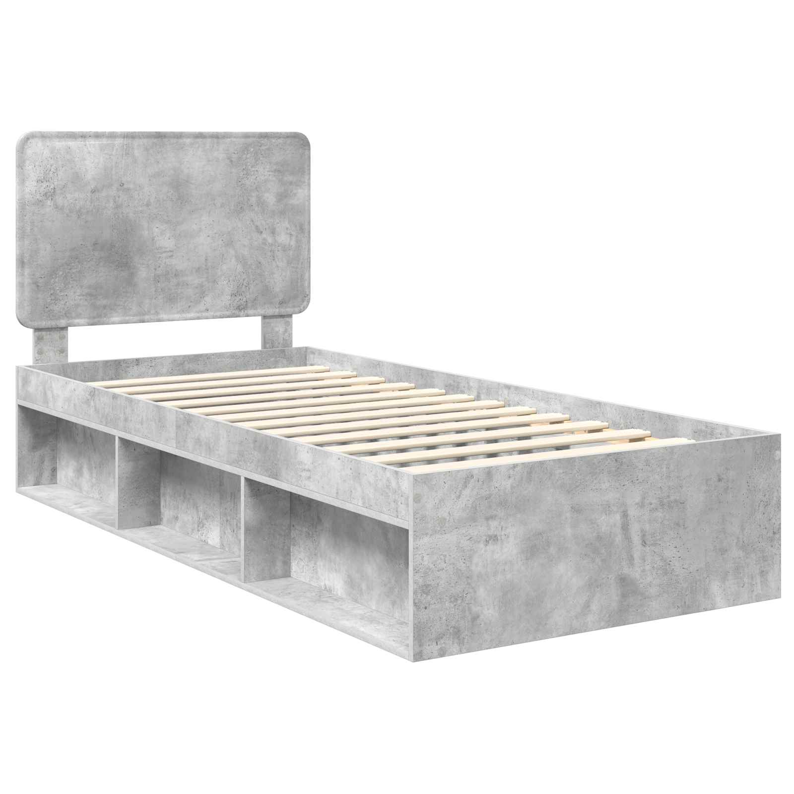 Krevetna konstrukcija Beton 90 x 200 cm Čvrsto borovo drvo