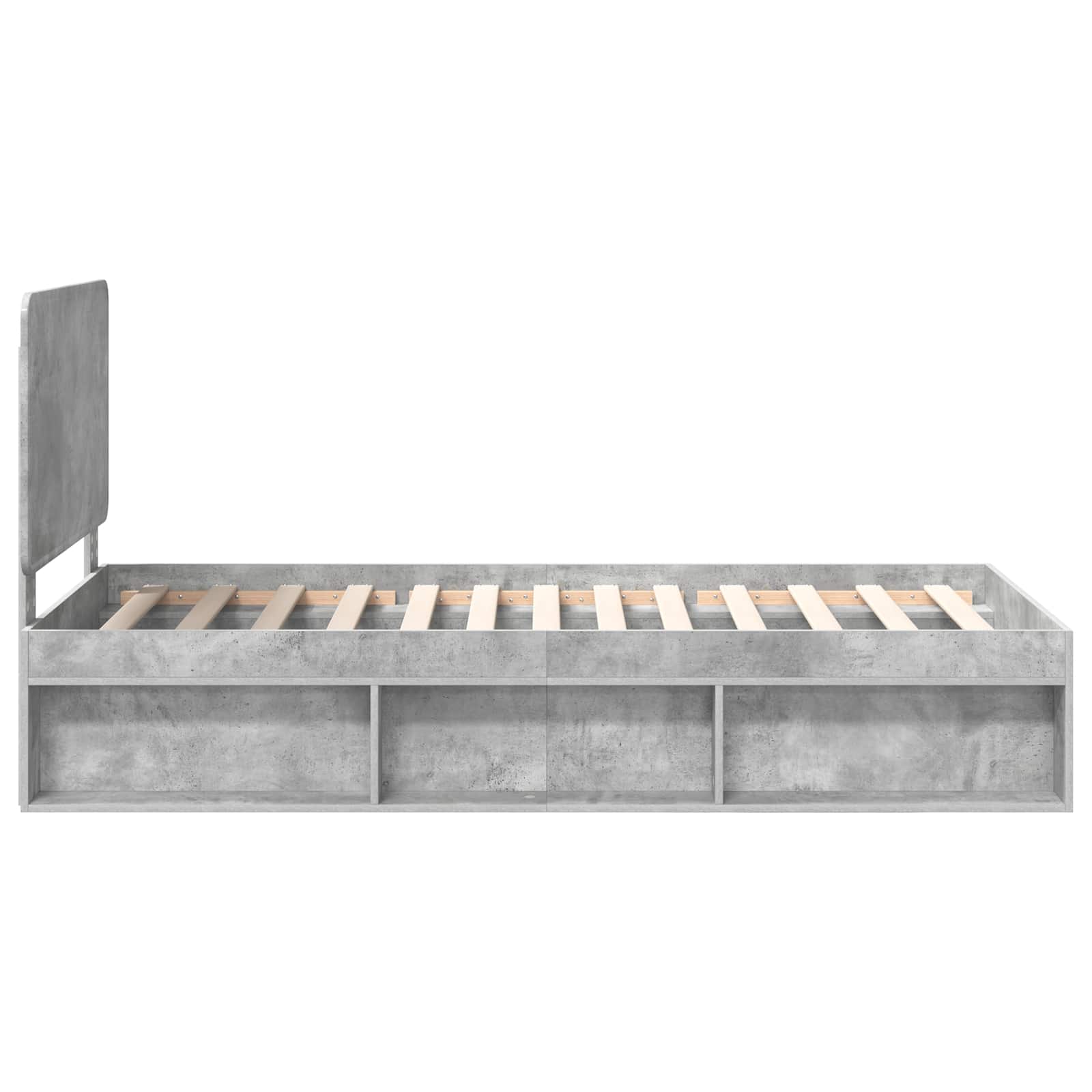 Krevetna konstrukcija s uzglavljem Betonska siva 75 x 190 cm