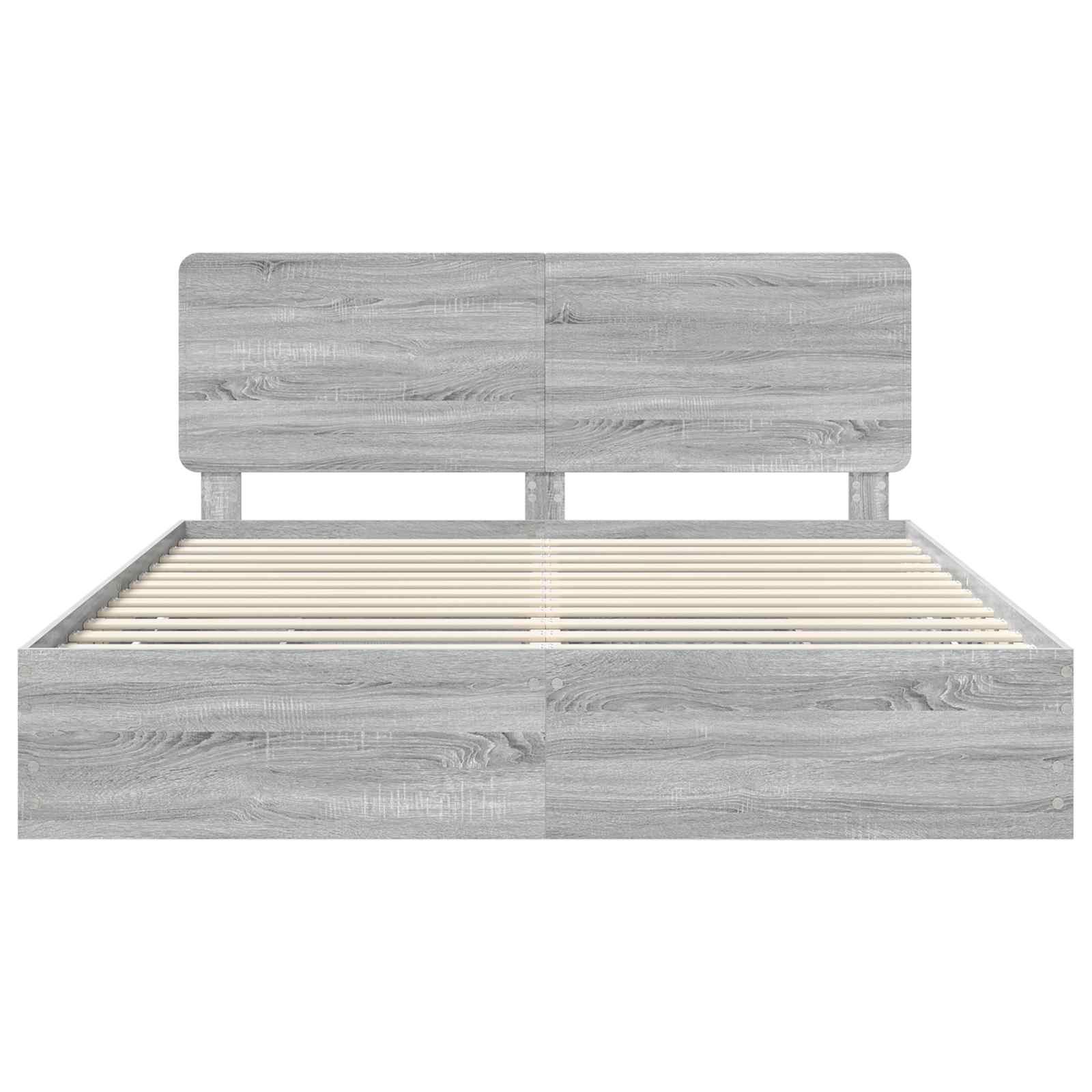 Krevetna konstrukcija Siva Sonoma 200 x 200 cm Inženjersko Drvo