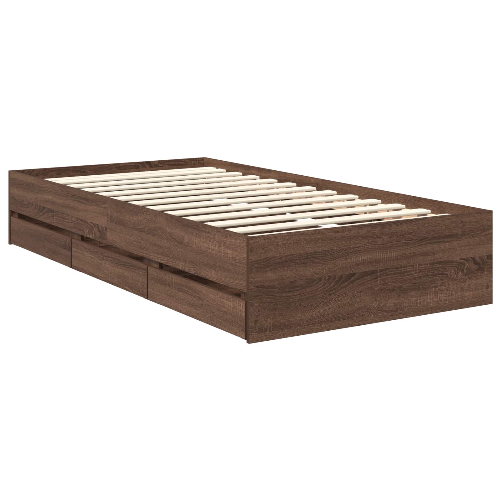 Krevetna konstrukcija Smeđi hrast 90 x 190 cm Inženjersko Drvo