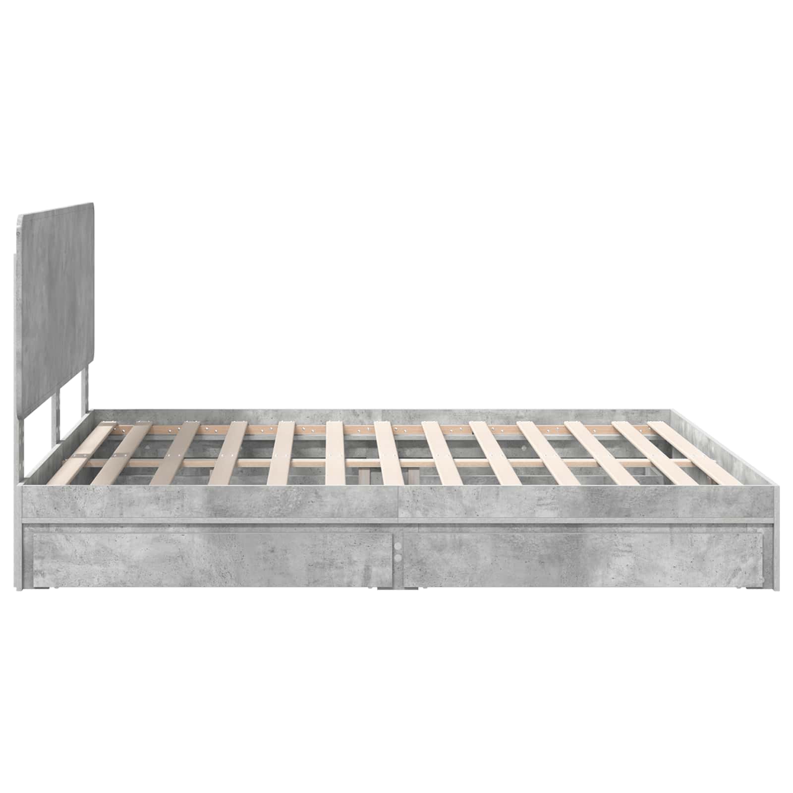 Krevet s od storage s uzglavljem Betonski sivi 200 x 200 cm