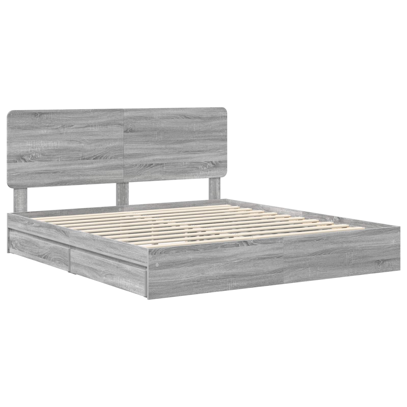 Krevet s od storage Siva Sonoma 180 x 200 cm Konstruirano drvo