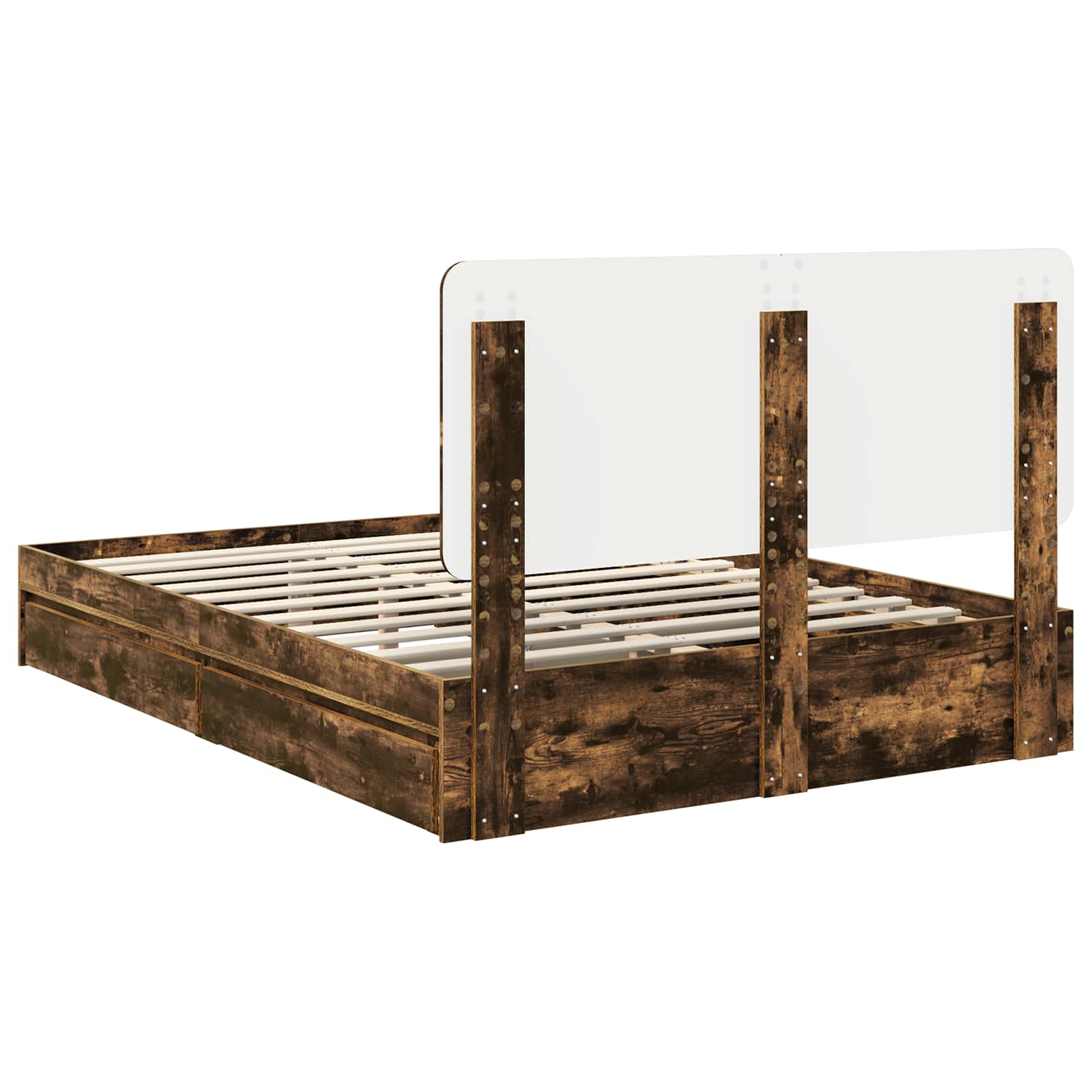 Krevet s od storage s uzglavljem Dimljeni hrast 160 x 200 cm